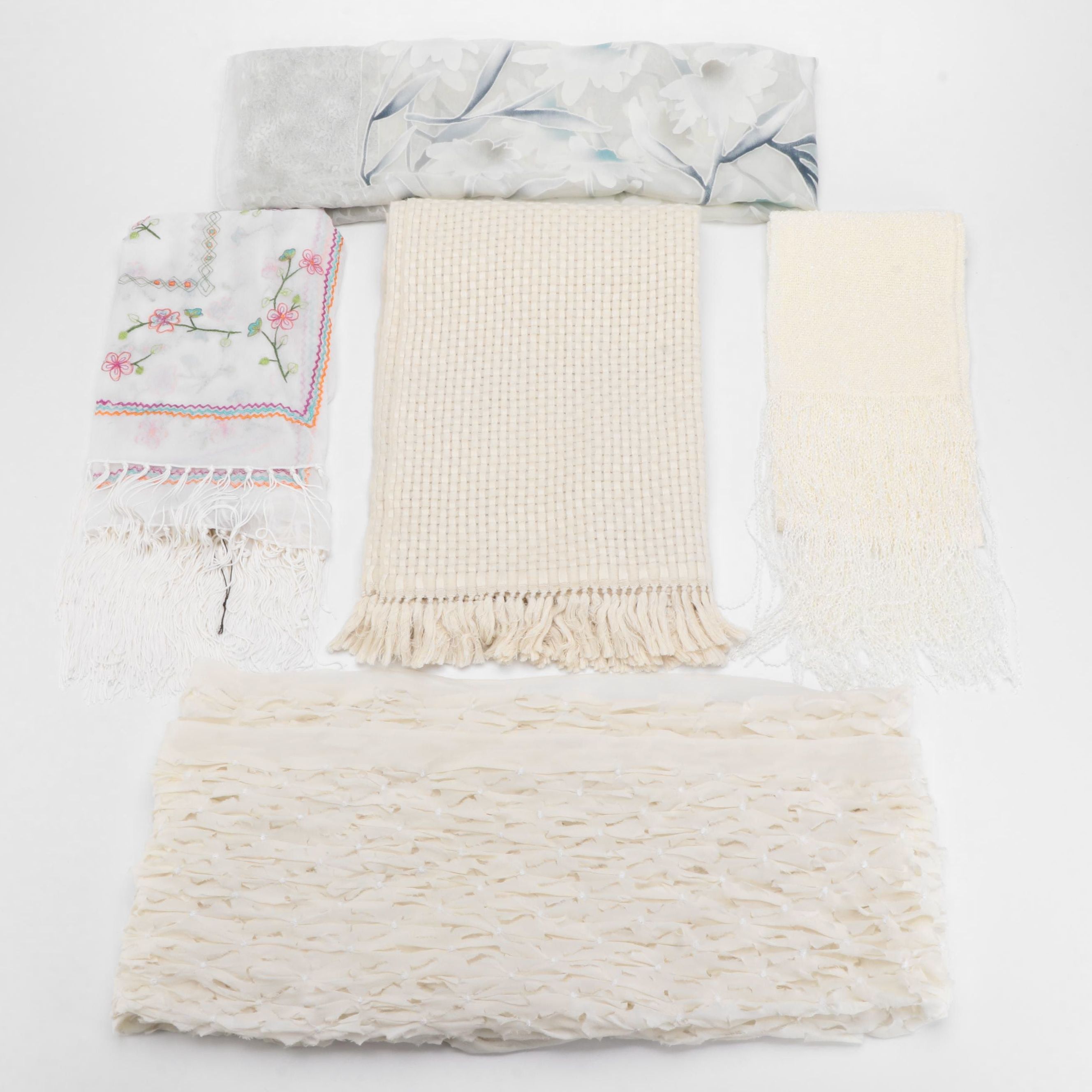 Cejon, Shawlsmith and Other Floral, Textured and Woven Scarves