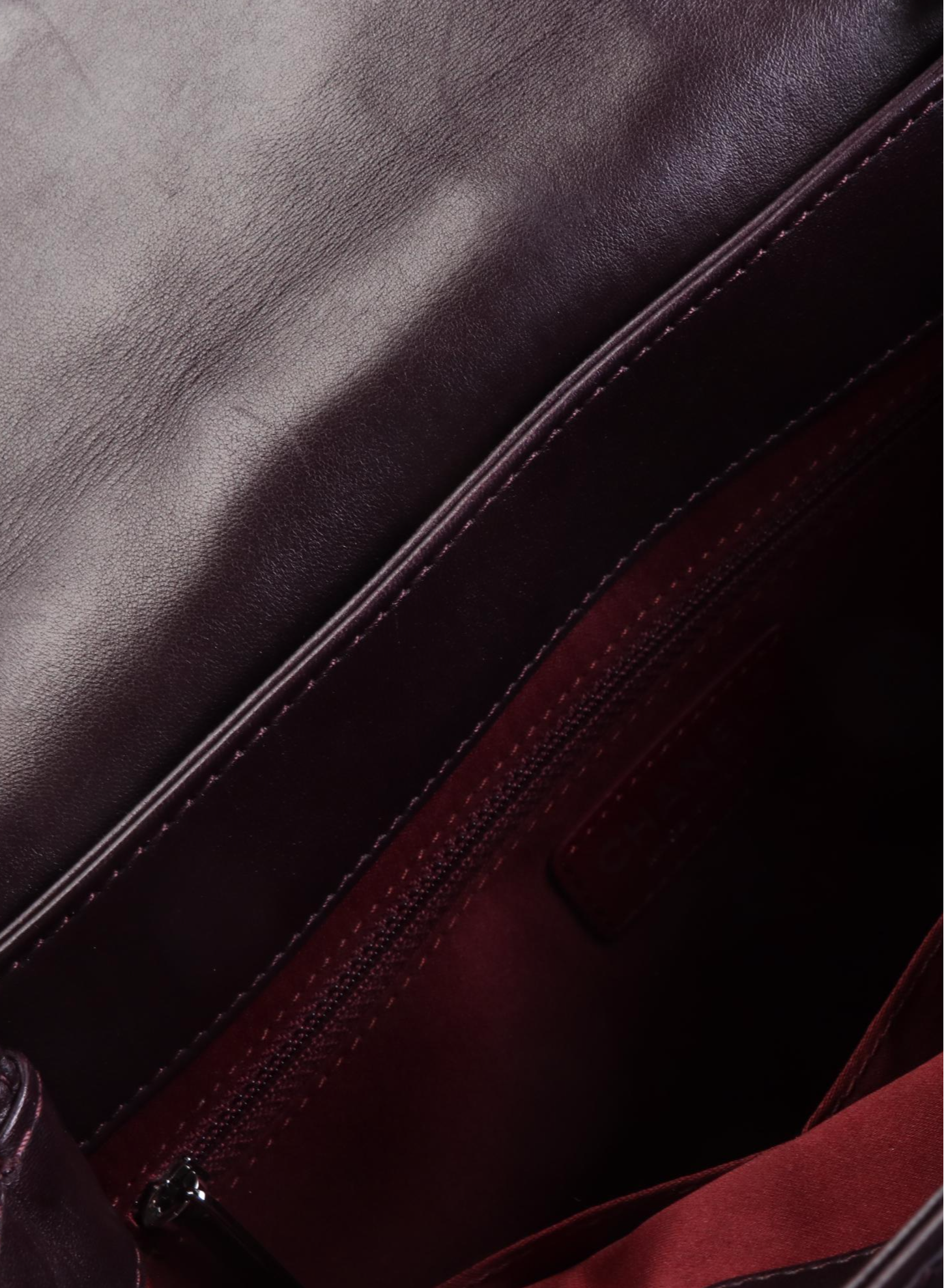 Chanel Jumbo Coco Loop Flap Shoulder Bag in Quilted Aubergine Lambskin Leather