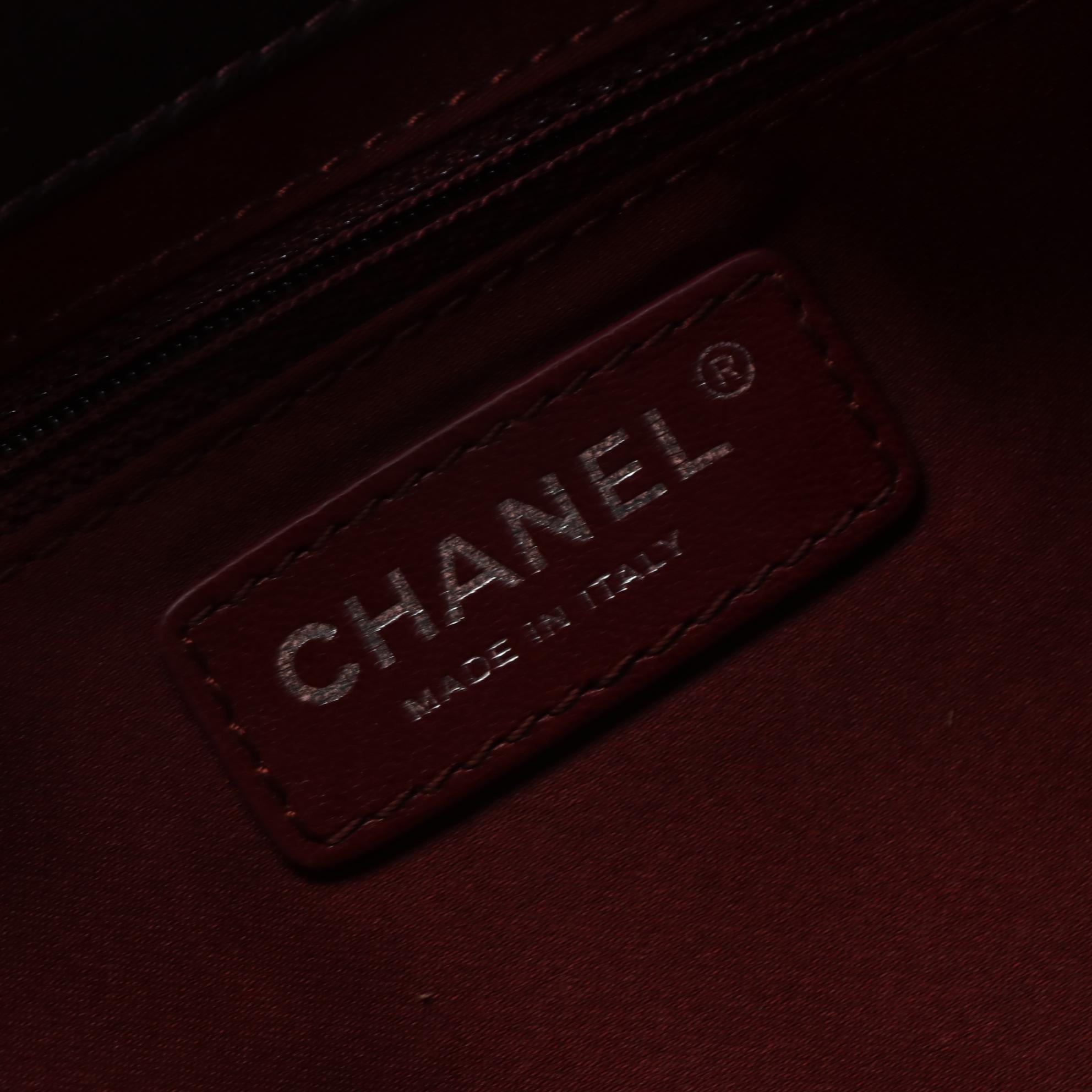 Chanel Jumbo Coco Loop Flap Shoulder Bag in Quilted Aubergine Lambskin Leather