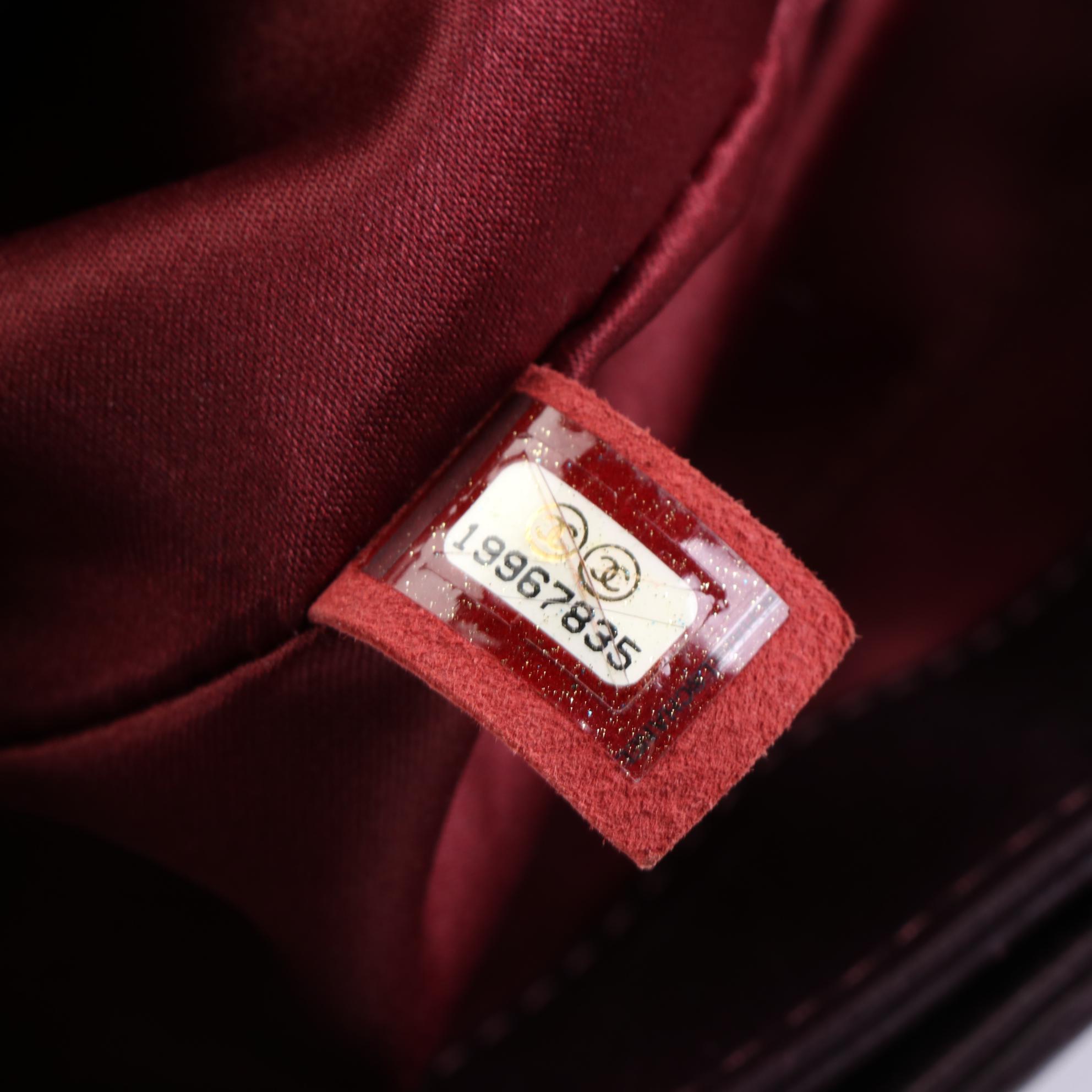 Chanel Jumbo Coco Loop Flap Shoulder Bag in Quilted Aubergine Lambskin Leather