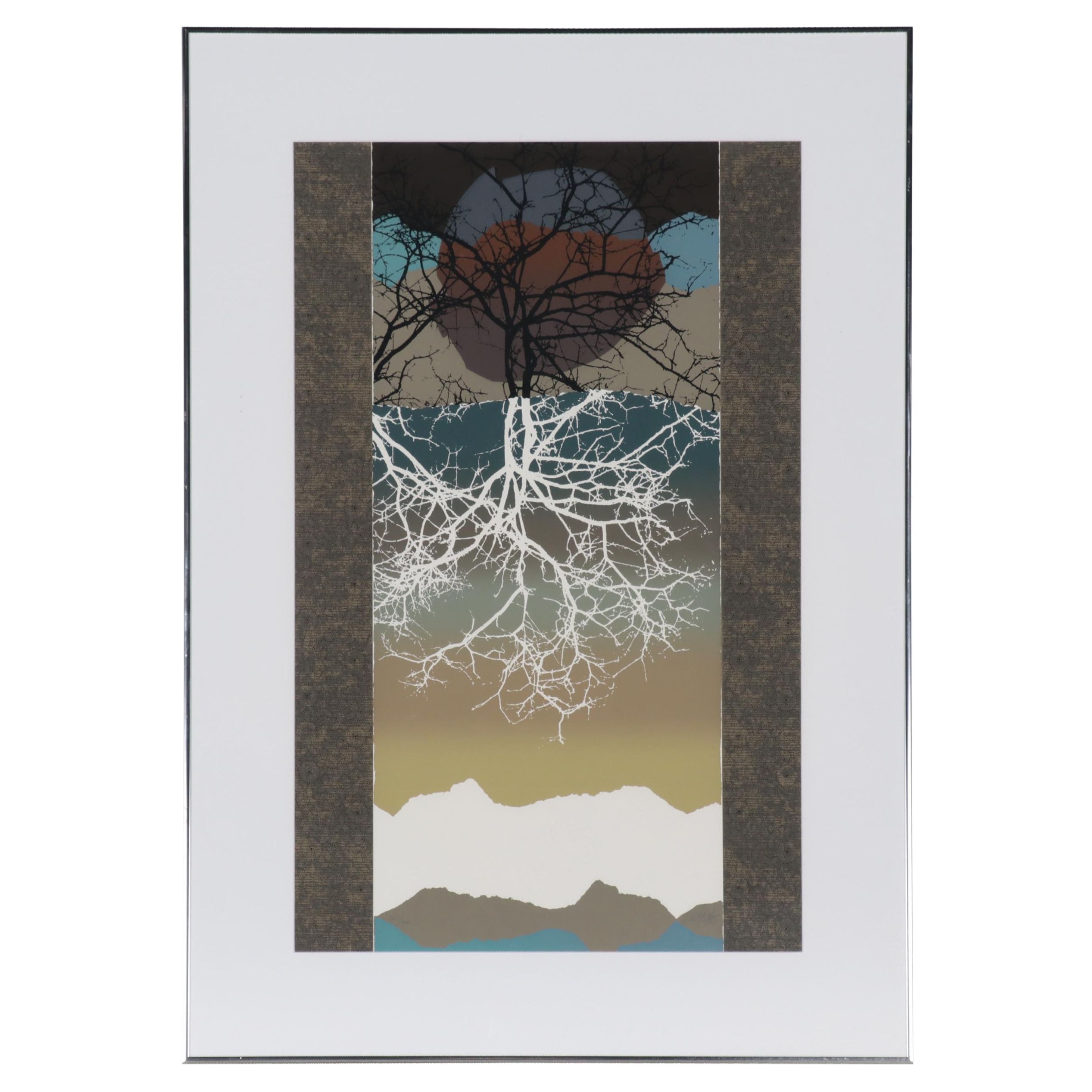 Abstract Landscape Serigraph, Late 20th Century