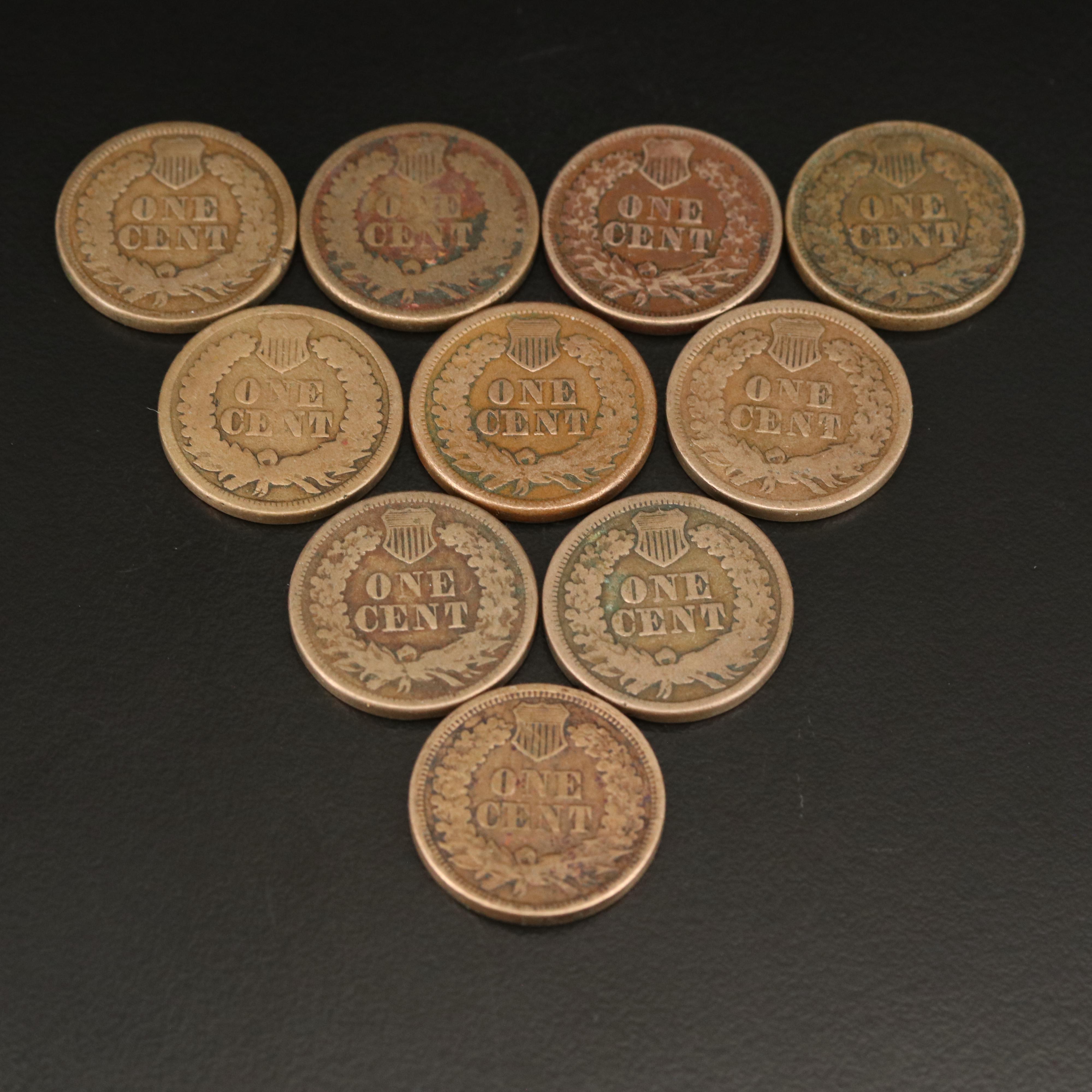 Ten 1863 Indian Cents