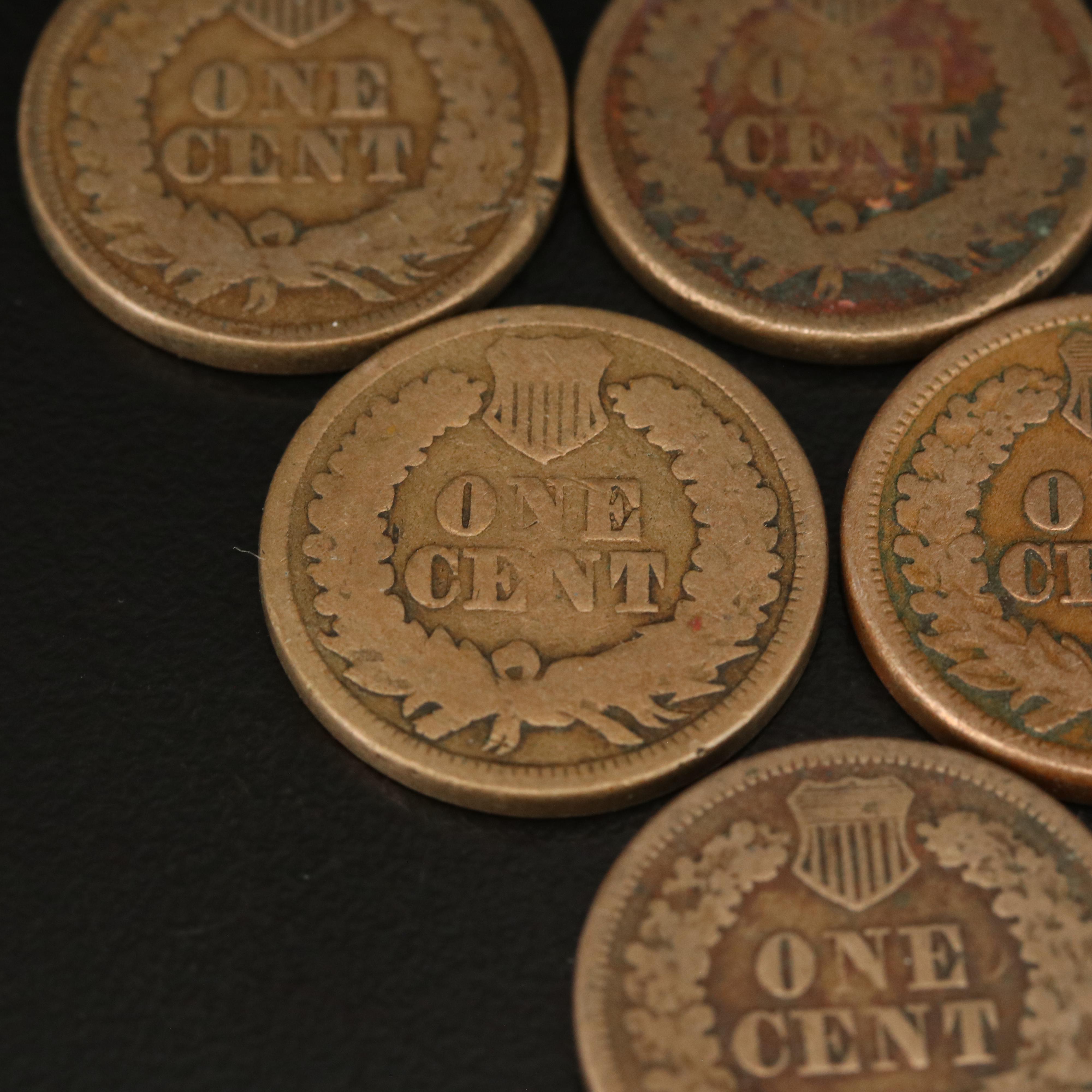 Ten 1863 Indian Cents