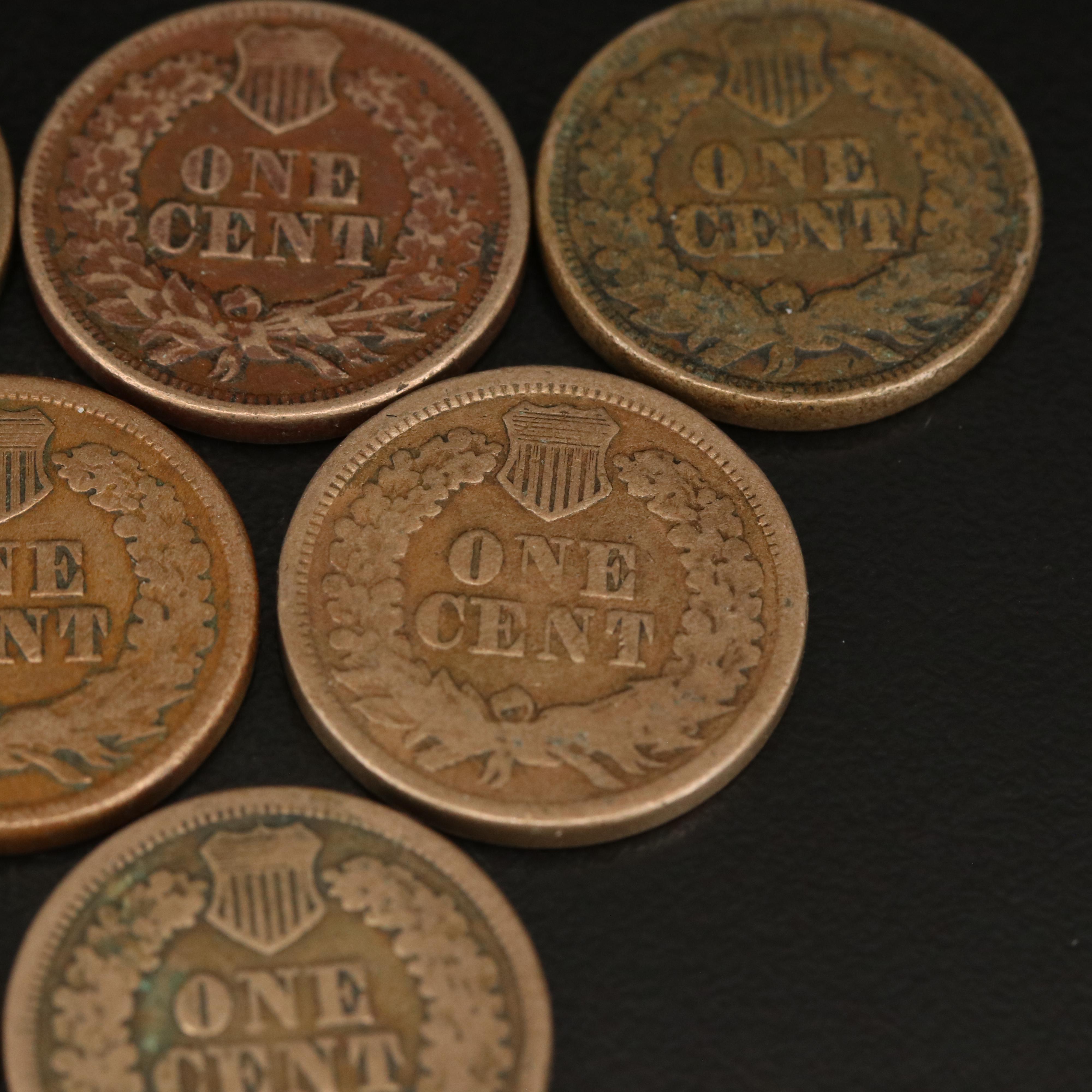 Ten 1863 Indian Cents