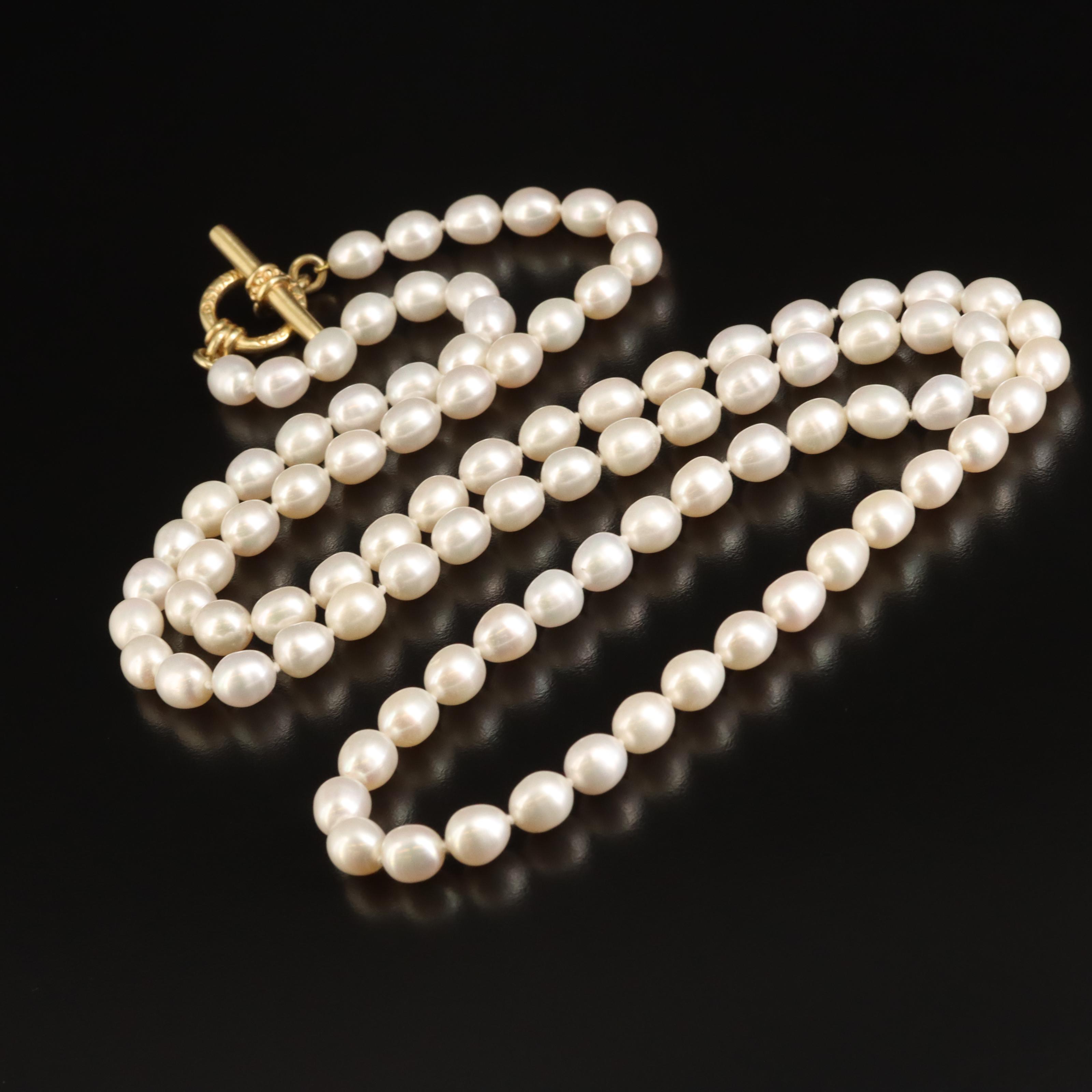Slane & Slane Pearl Necklace with 18K Clasp