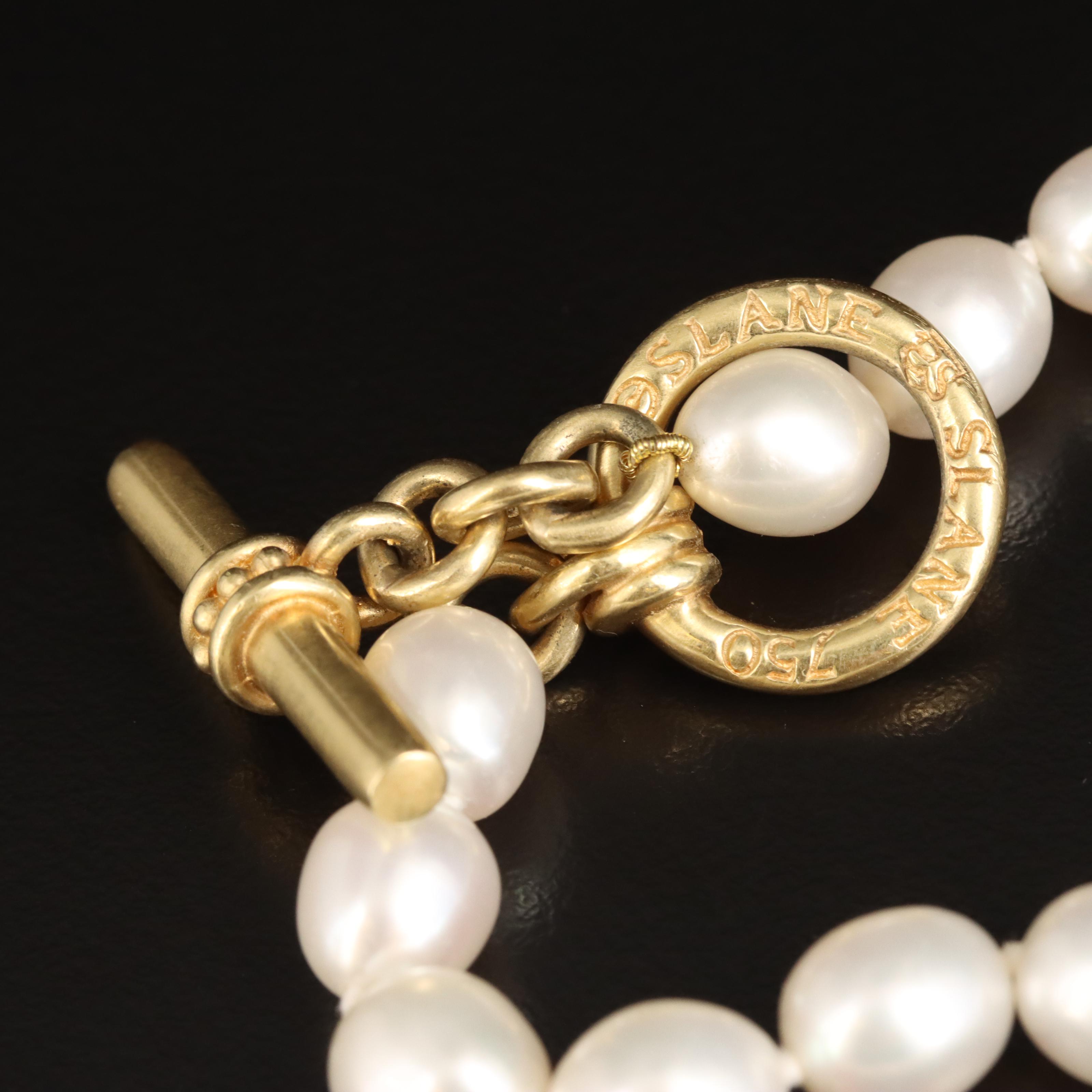 Slane & Slane Pearl Necklace with 18K Clasp