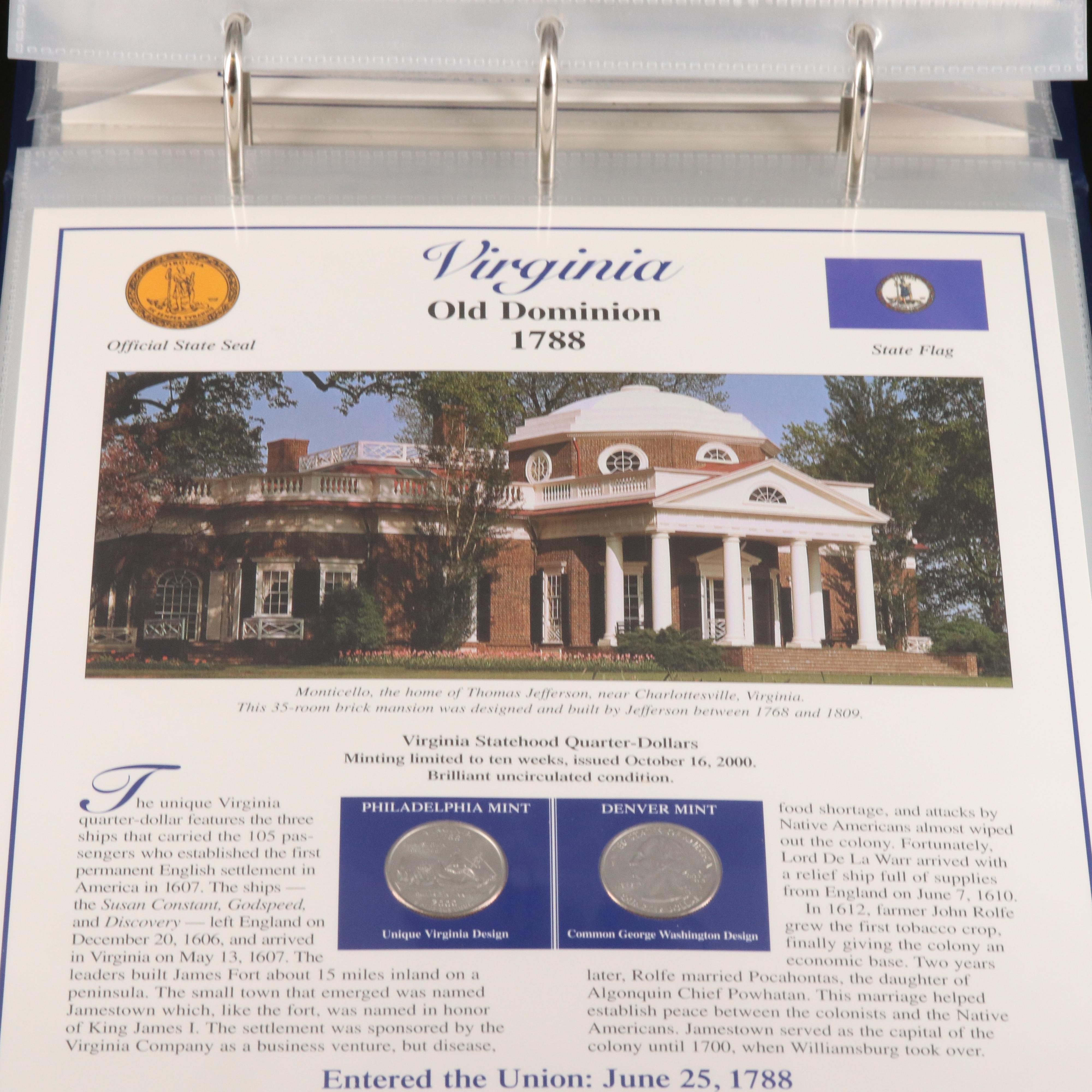 Complete Two Volume Set of U.S. Statehood and Territories Quarters