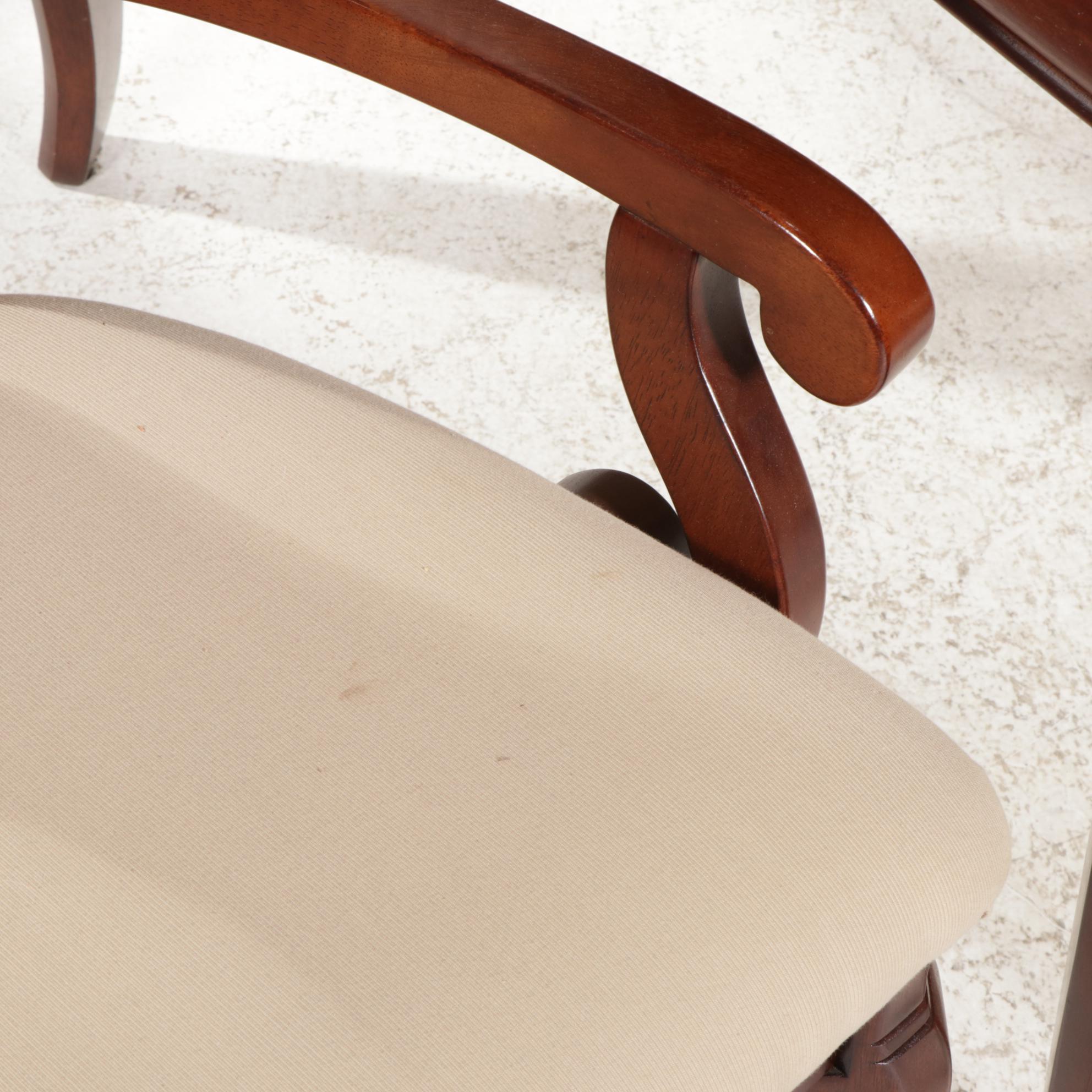 Cherry Multi-Board Games Table with Four Rolling Armchairs