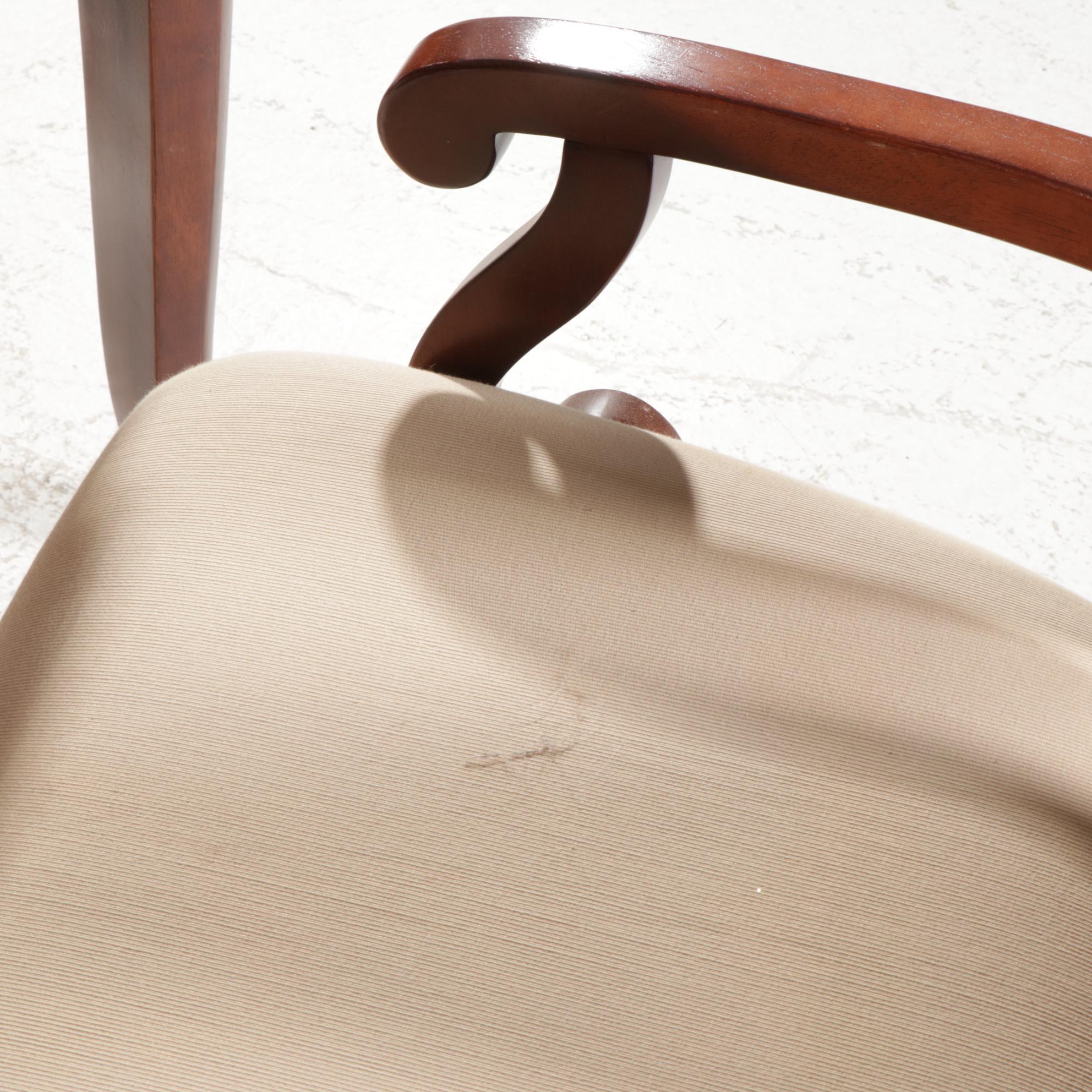 Cherry Multi-Board Games Table with Four Rolling Armchairs