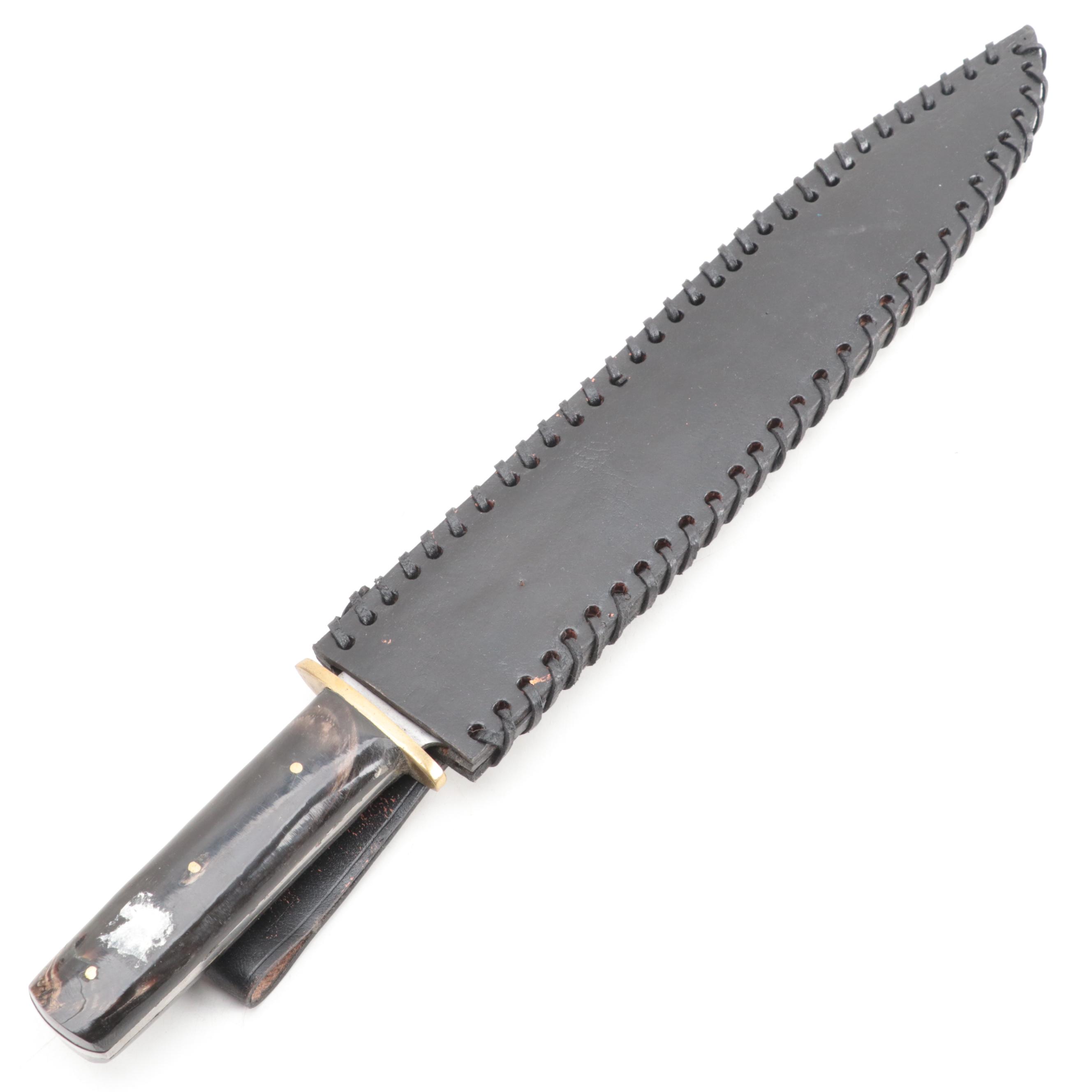 Stewart A. Taylor Bowie Knife, Other Fixed Blade Knives, Black Leather Scabbards