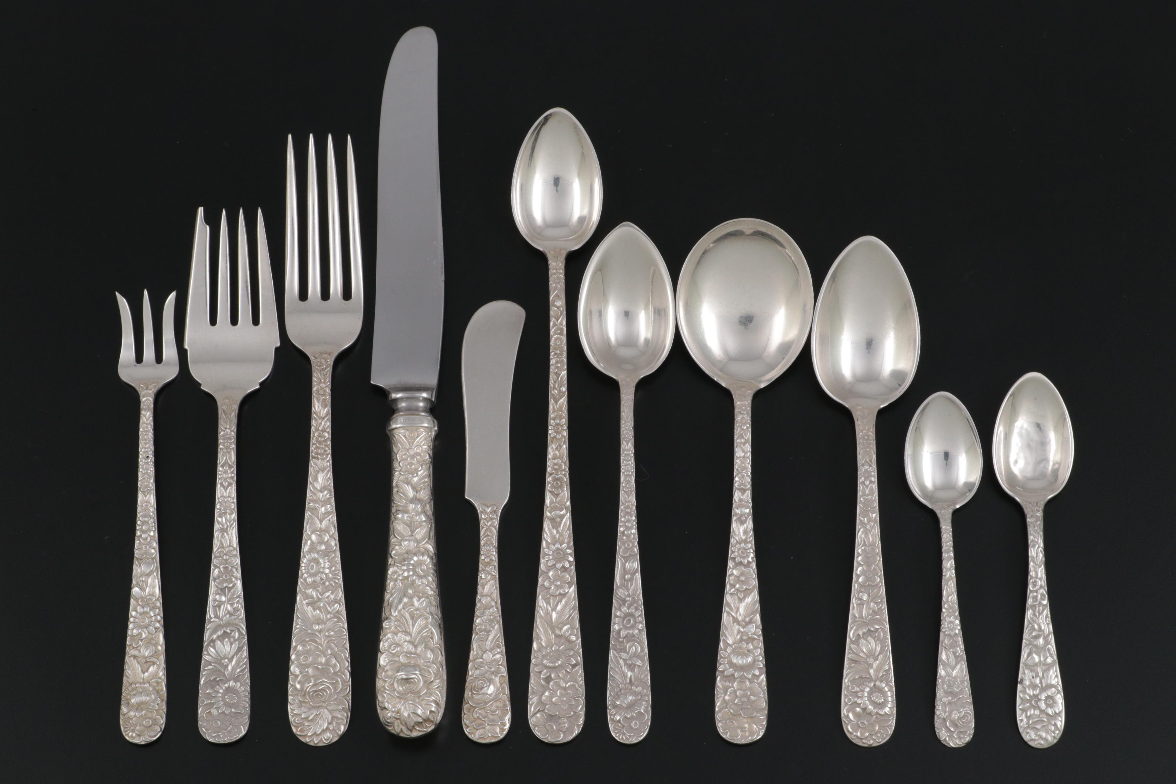 S. Kirk & Son "Repoussé" Sterling Silver Flatware and Serving Utensils