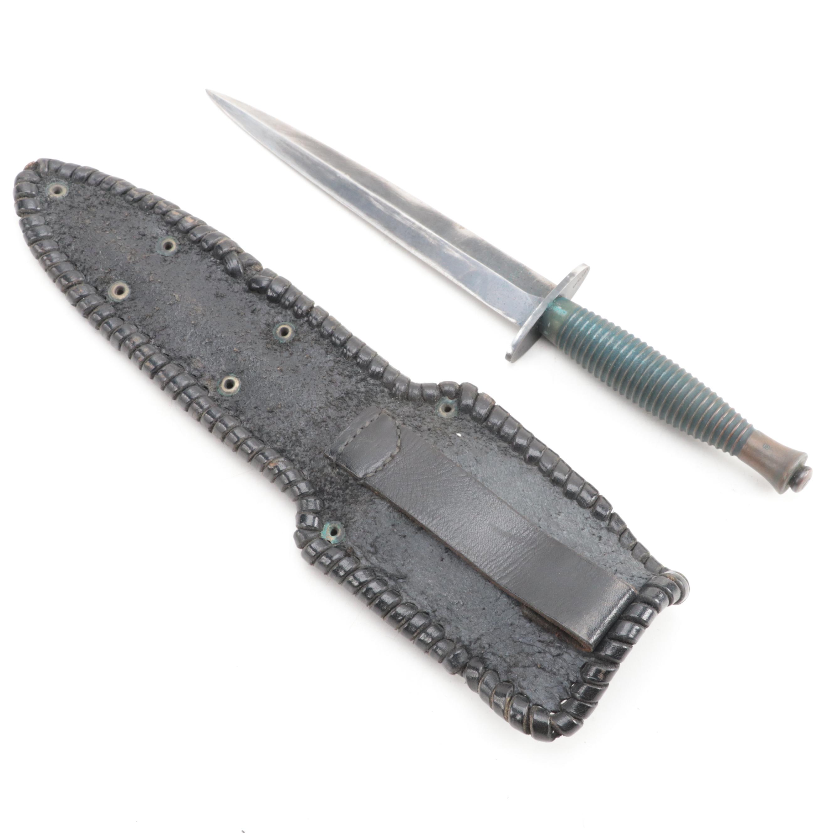 Stewart A. Taylor Bowie Knife, Other Fixed Blade Knives, Black Leather Scabbards