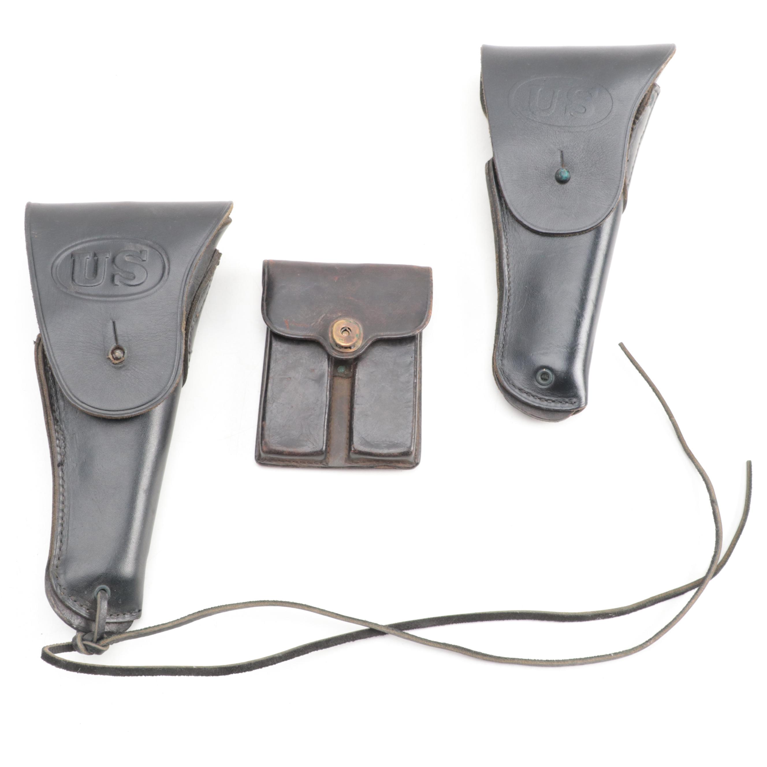 US Army Vietnam Era Model 1916 Gun Holsters with Post WW2 Era Magazine Holster