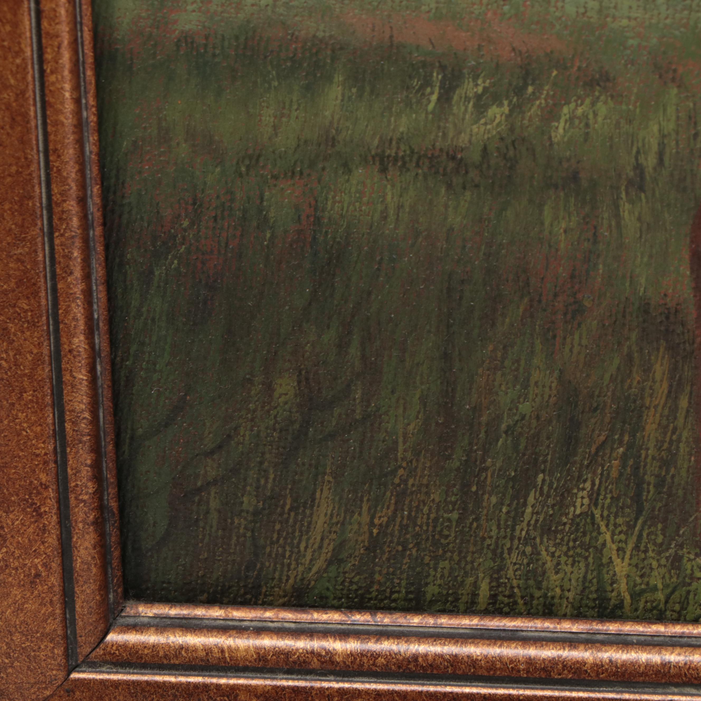 Oil Painting of Giraffe in Landscape