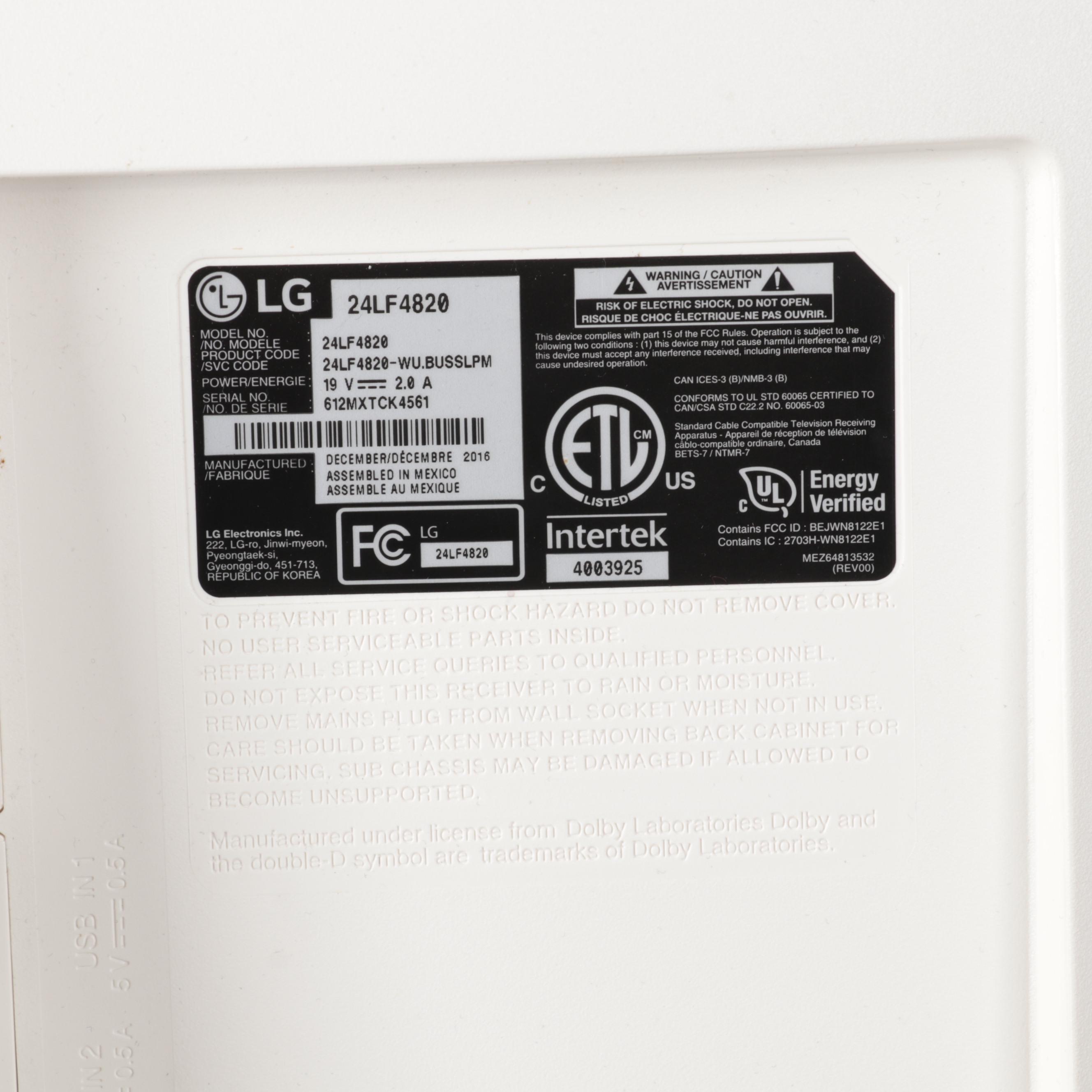 LG 24" Full HD 1080p Smart LED TV with ROKU and Remotes