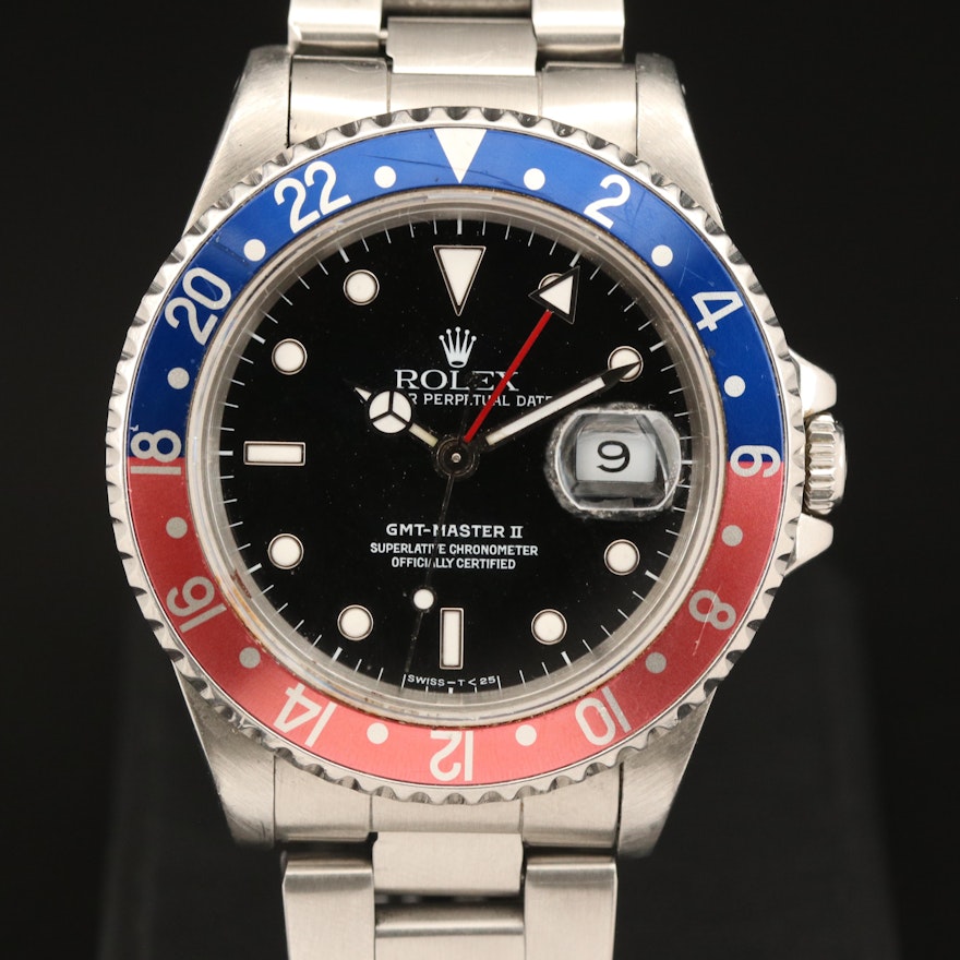 1990-91 Rolex GMT-Master II Pepsi Bezel Wristwatch