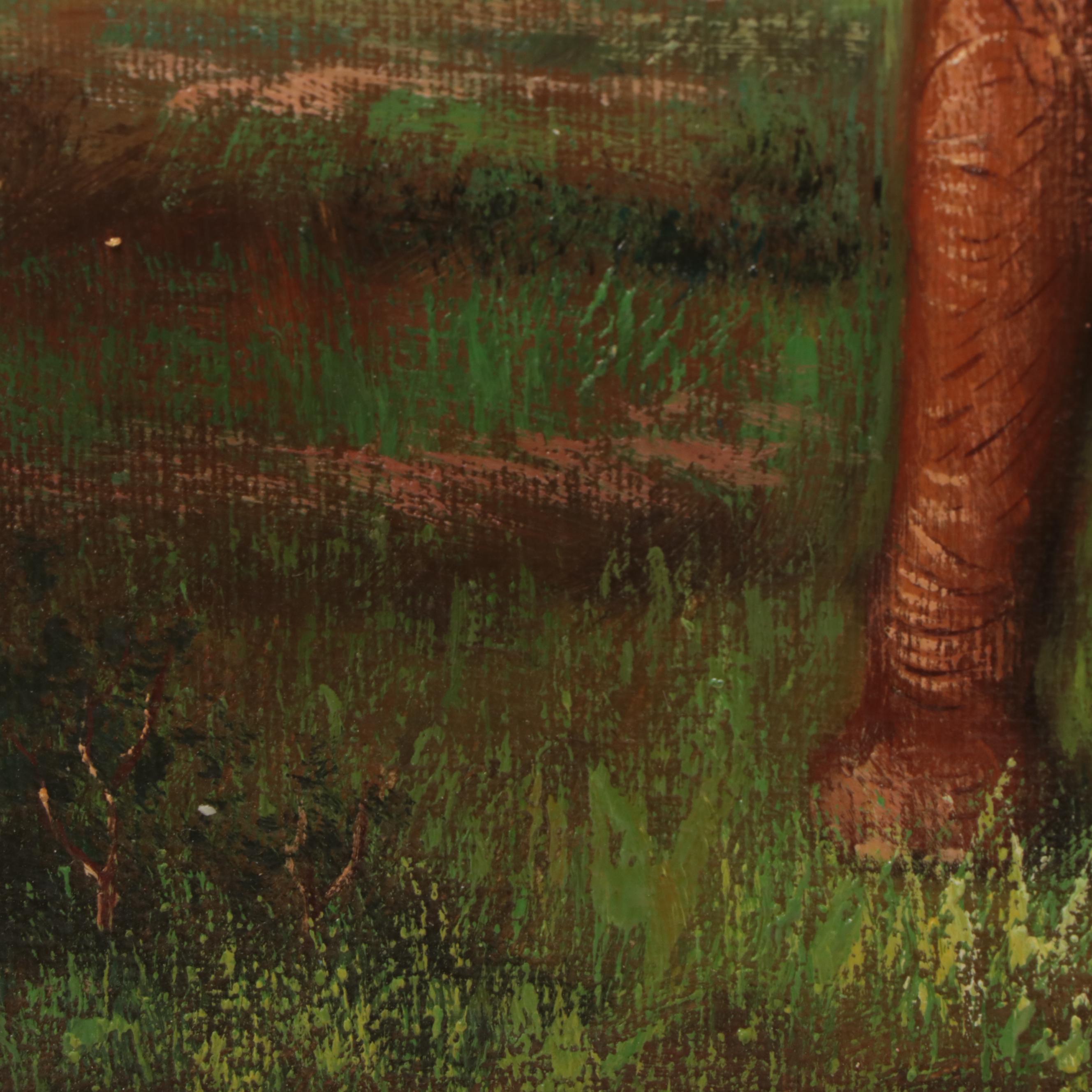 Oil Painting of Elephant in Landscape