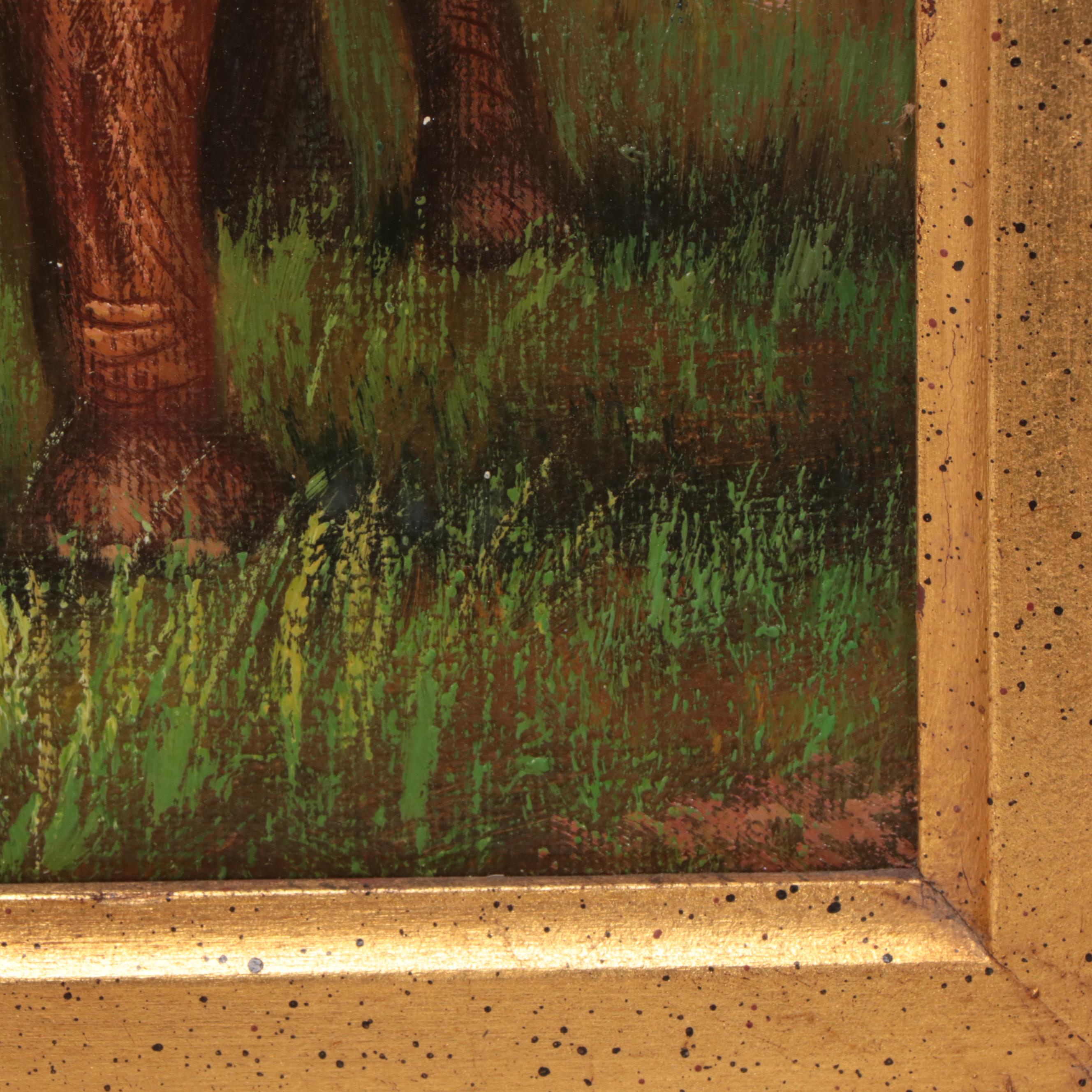 Oil Painting of Elephant in Landscape