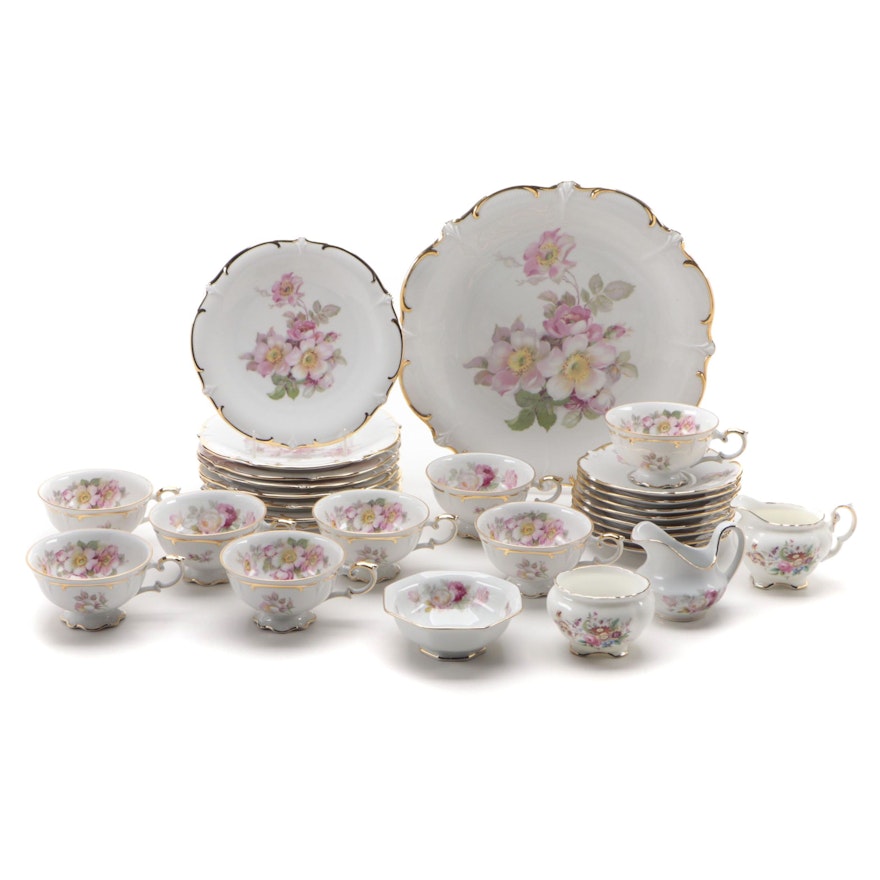 Schumann-Arzberg "Wild Rose" Tea and Dessert Set with Other Tableware