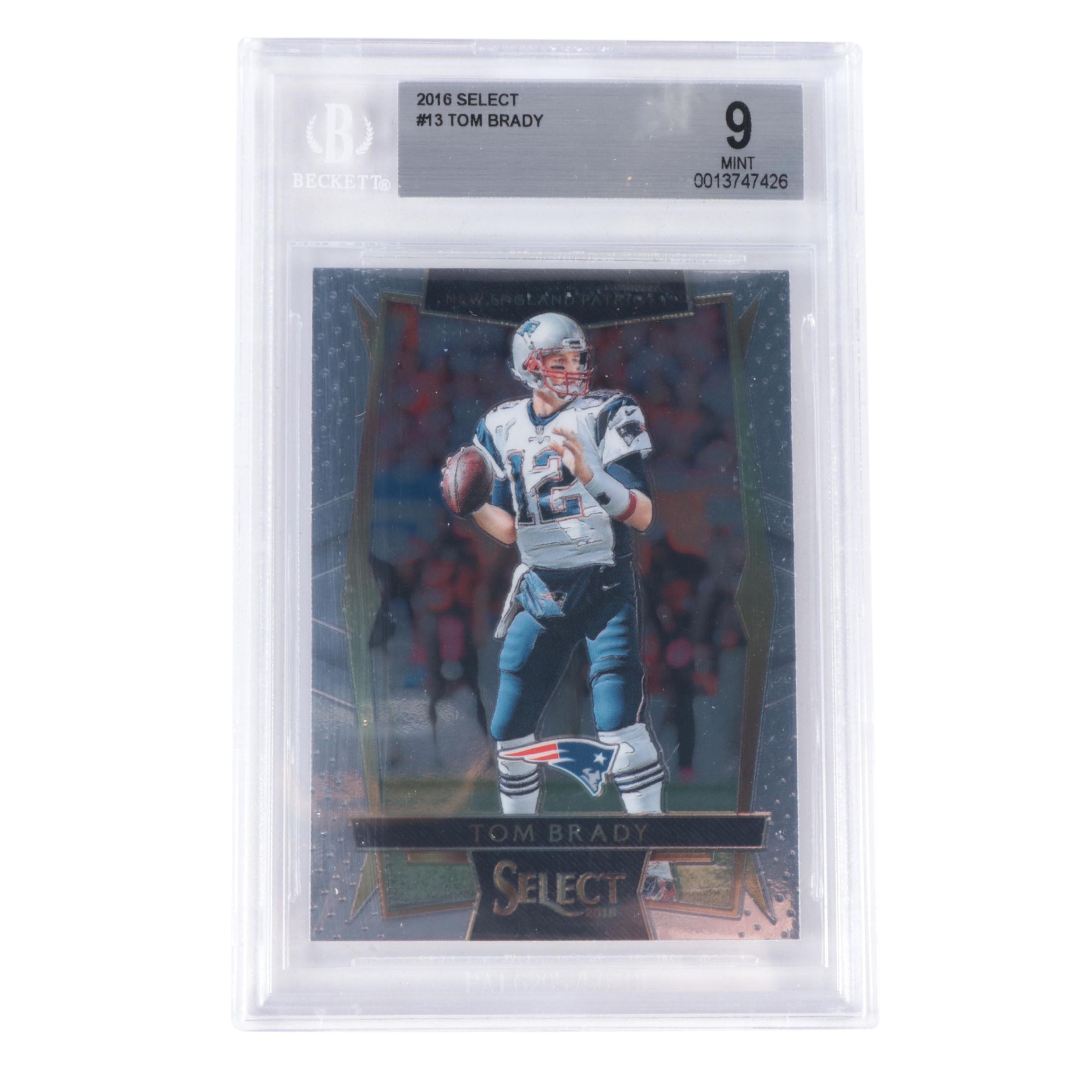 2016 Panini Select Graded Tom Brady Football Card