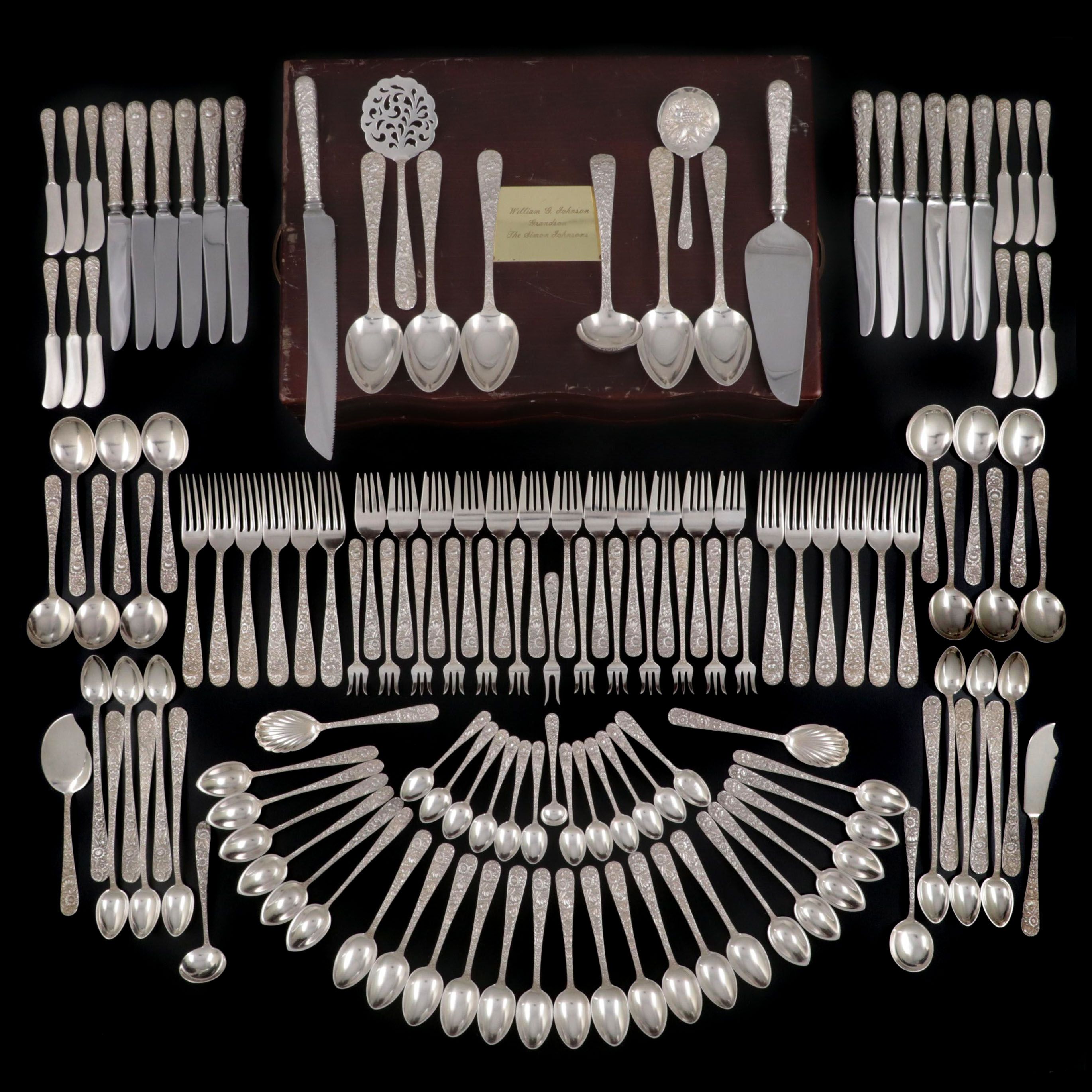 S. Kirk & Son "Repoussé" Sterling Silver Flatware and Serving Utensils