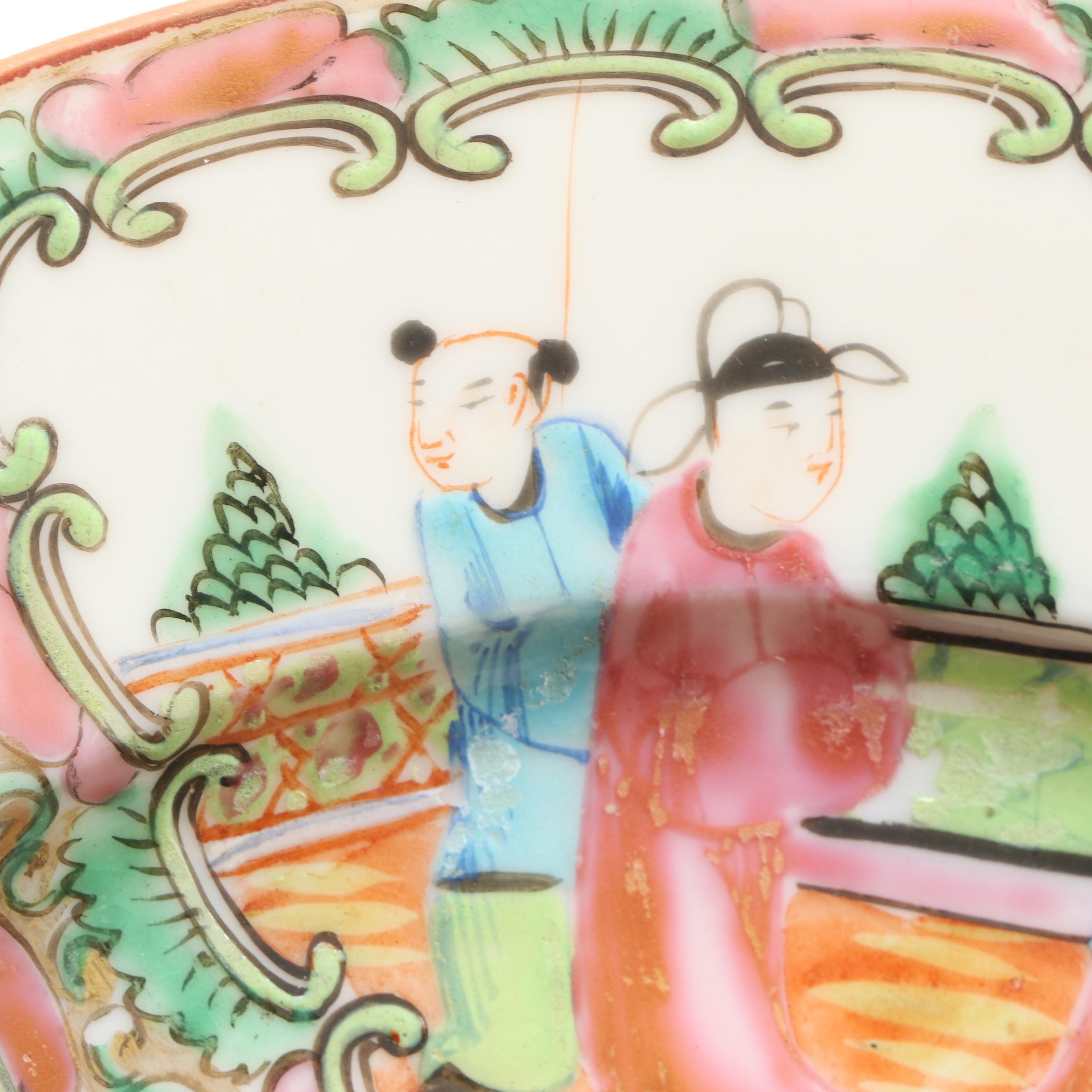 Chinese Export Porcelain Rose Medallion Plates