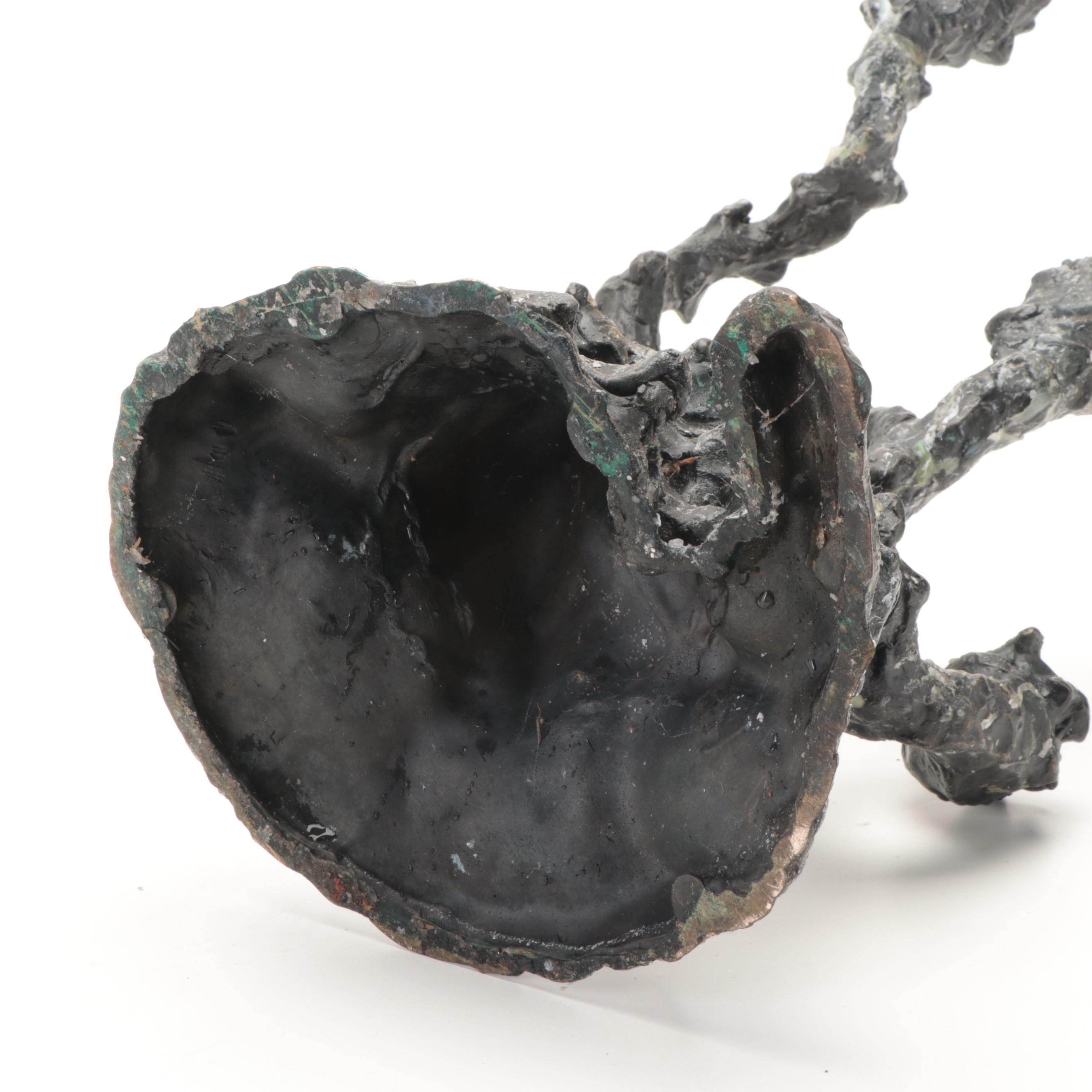 Pair of Saint Clair Cemin Post Modern Cast Bronze Candelabra