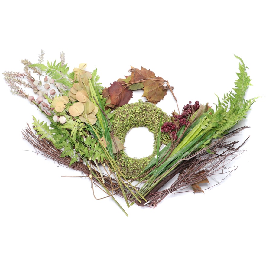 Wreath with Artificial Foliage Collection