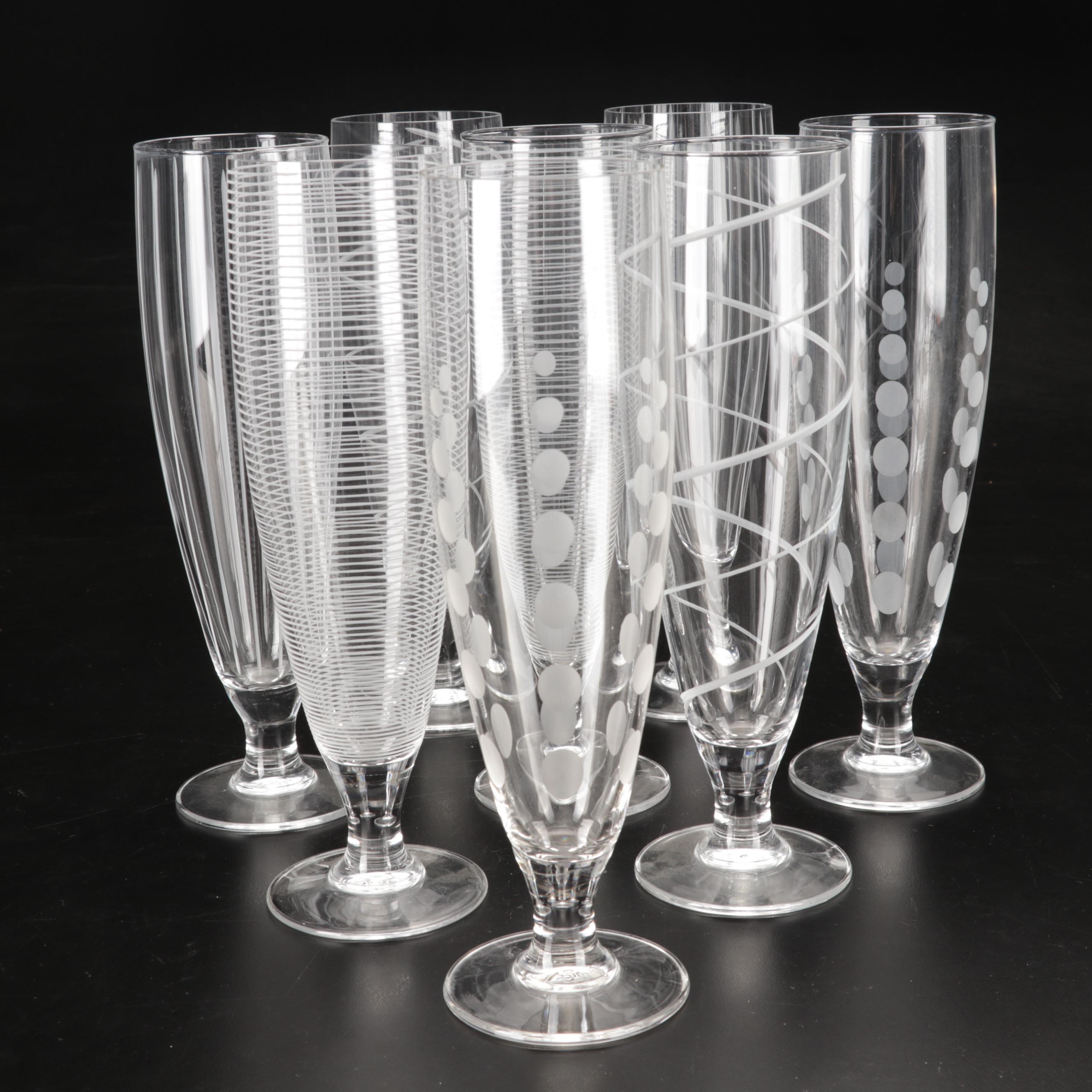 Arcoroc France "Metropolitan" Pilsner Glasses, Shot Glasses, Decanter and Vase