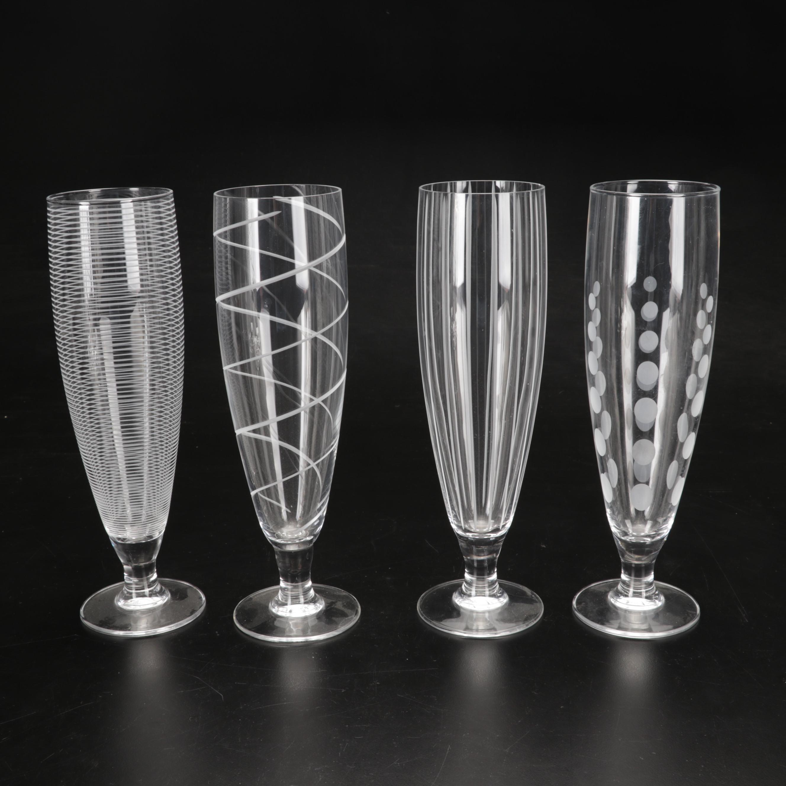 Arcoroc France "Metropolitan" Pilsner Glasses, Shot Glasses, Decanter and Vase
