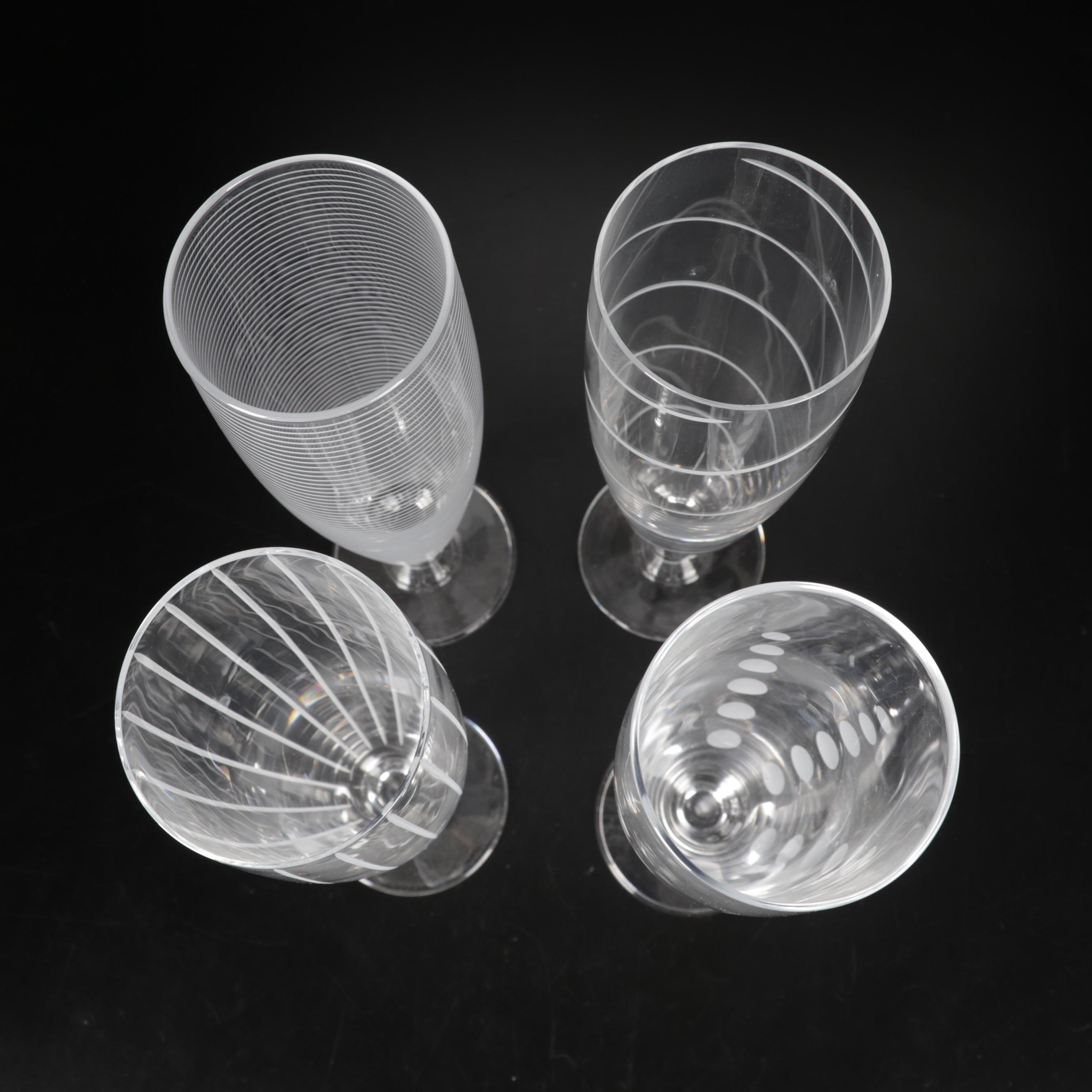 Arcoroc France "Metropolitan" Pilsner Glasses, Shot Glasses, Decanter and Vase