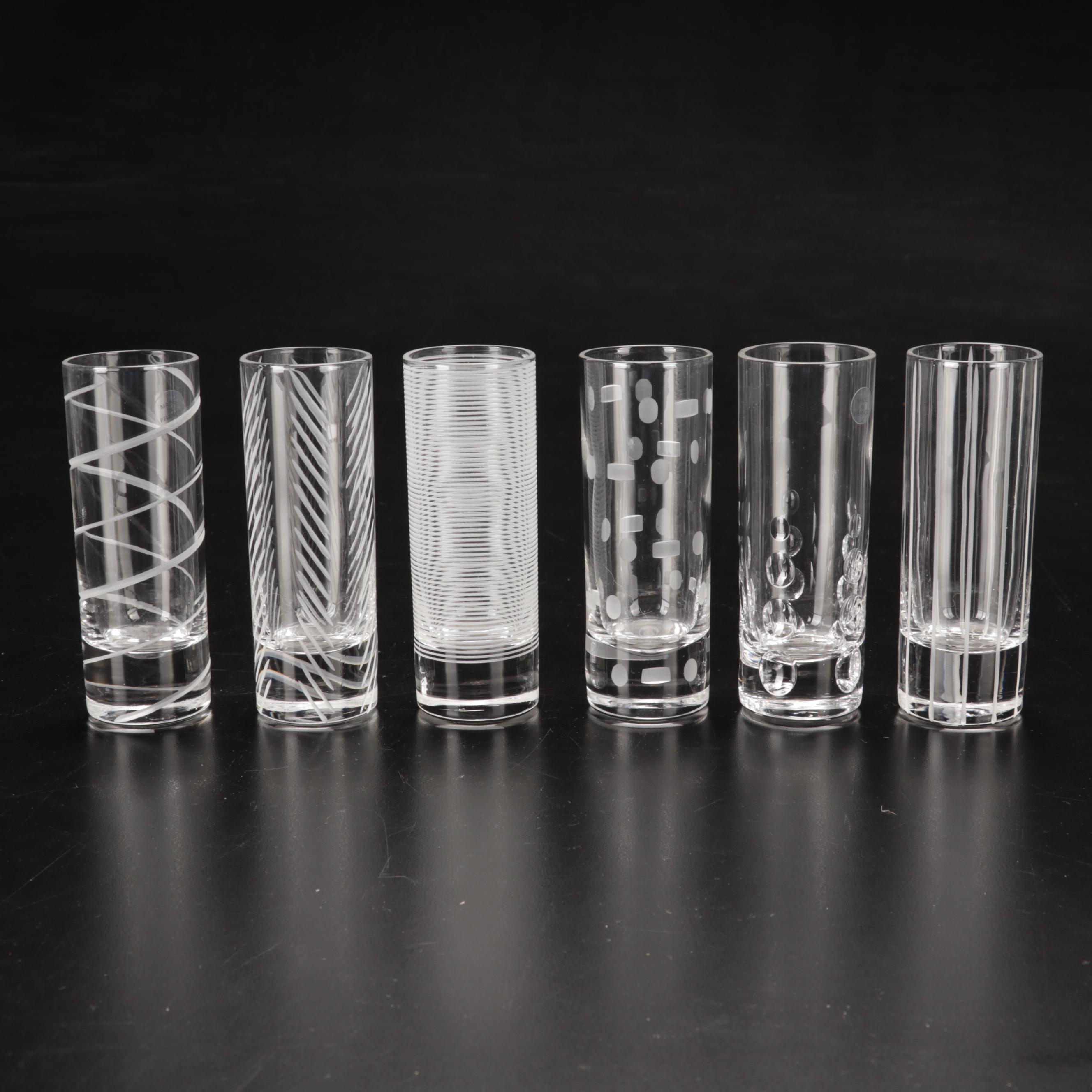 Arcoroc France "Metropolitan" Pilsner Glasses, Shot Glasses, Decanter and Vase