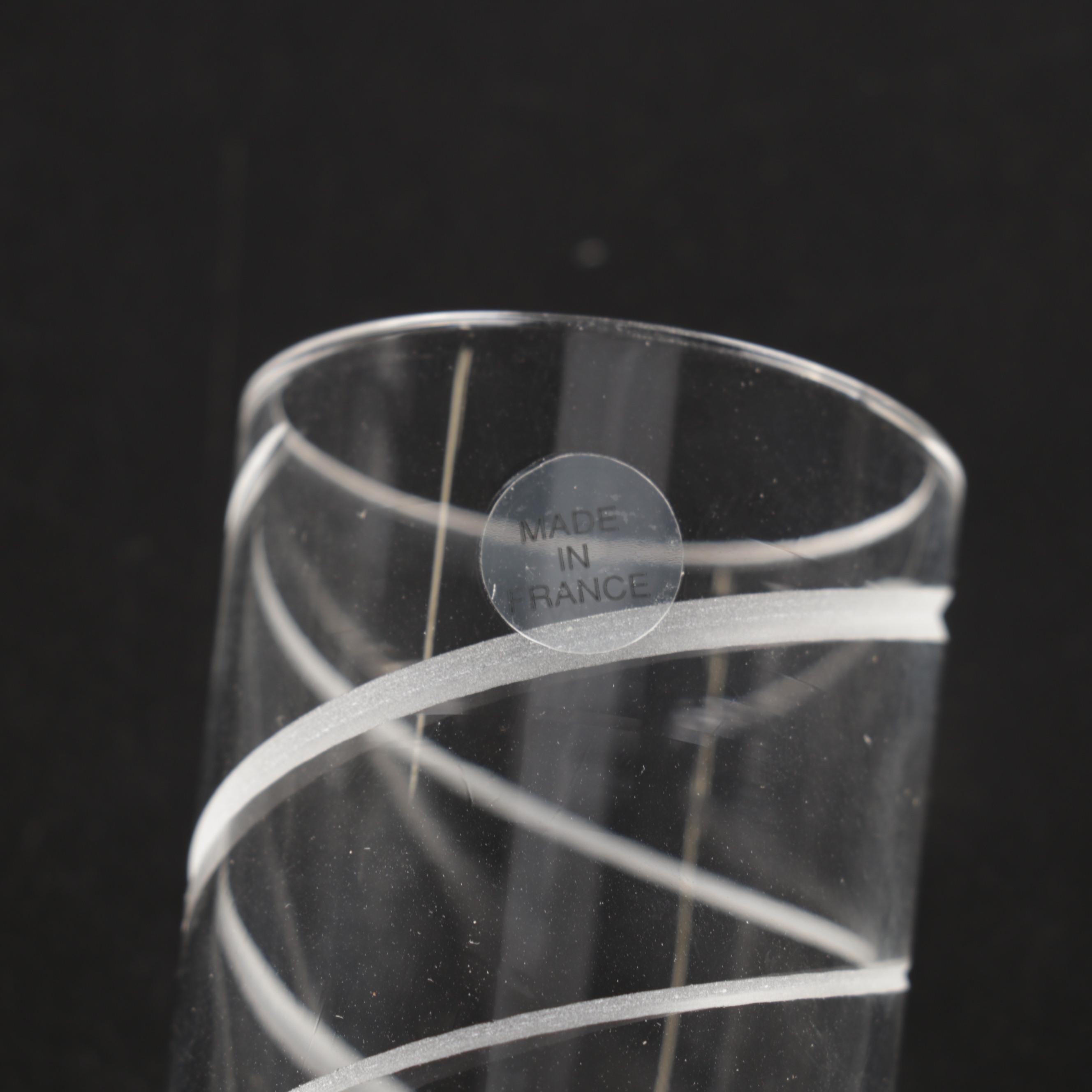 Arcoroc France "Metropolitan" Pilsner Glasses, Shot Glasses, Decanter and Vase