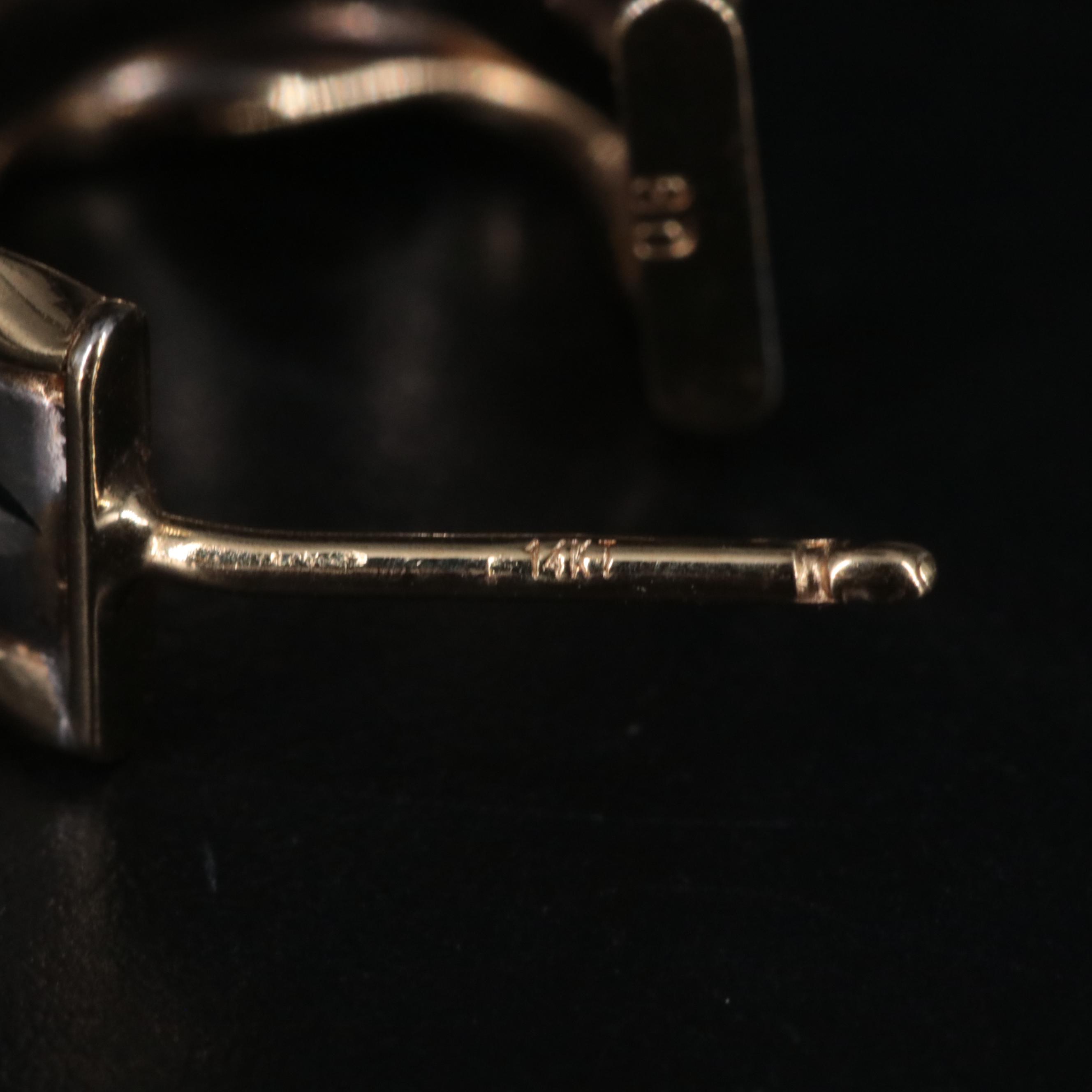 14K Multicolored J Hoop Earrings