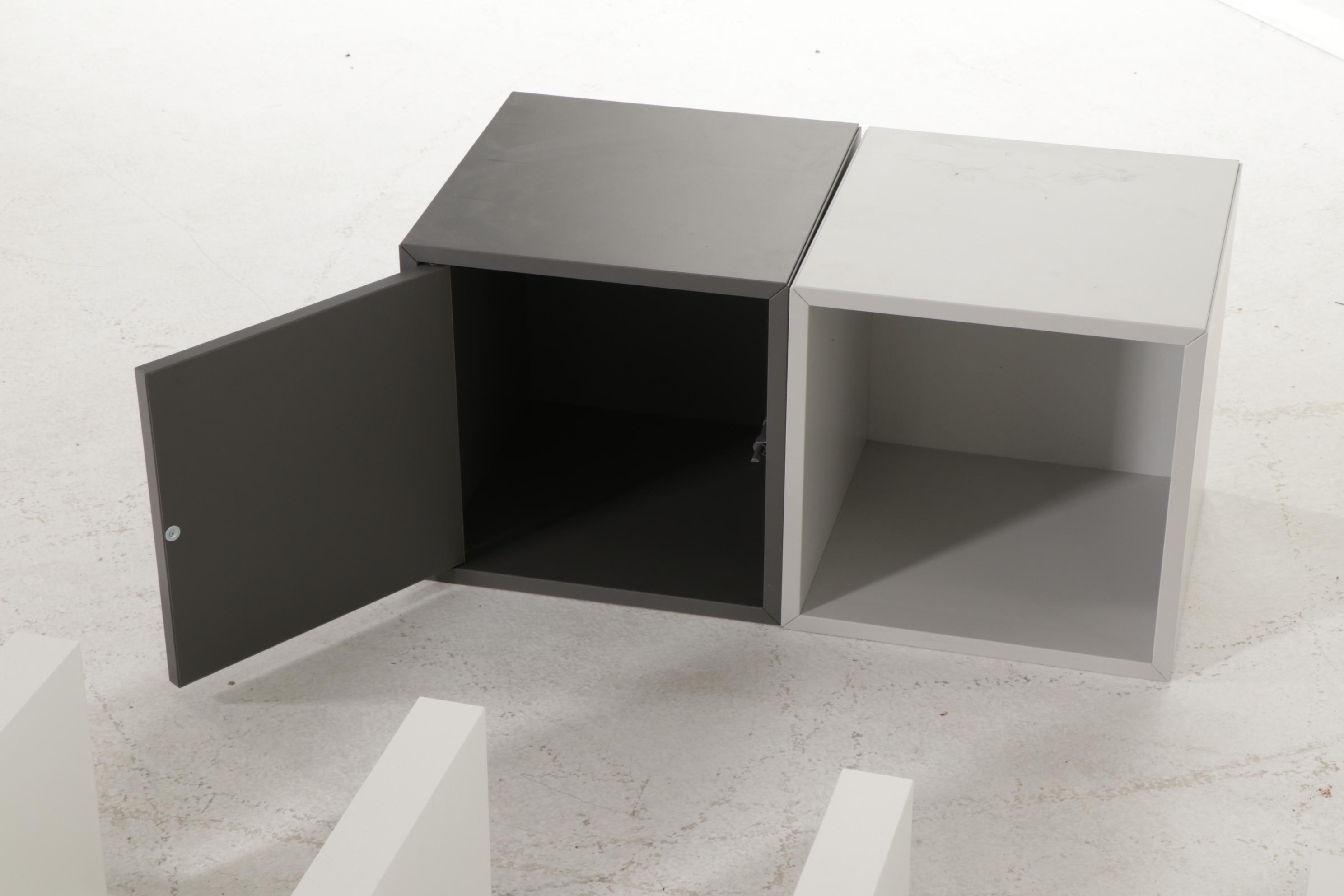 IKEA "Eket" Cube Storage System with White Laminate Tower Bookcase