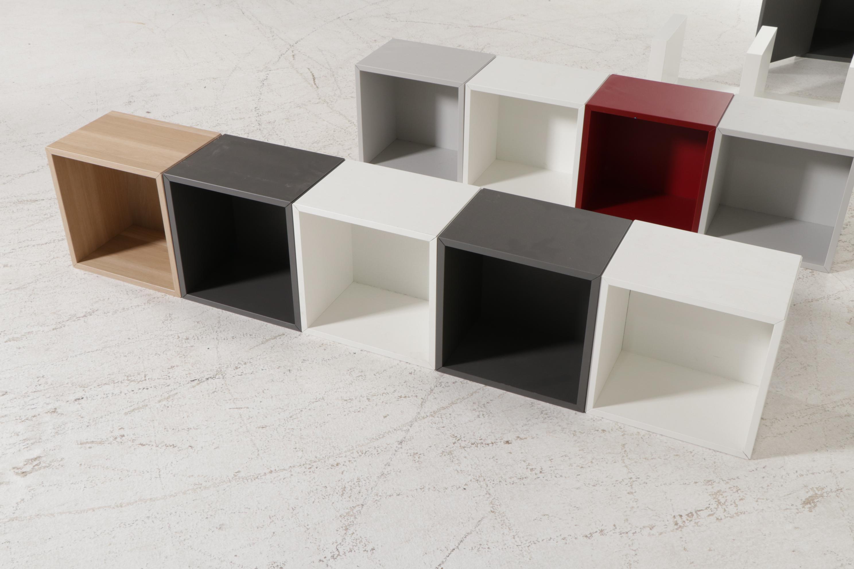 IKEA "Eket" Cube Storage System with White Laminate Tower Bookcase