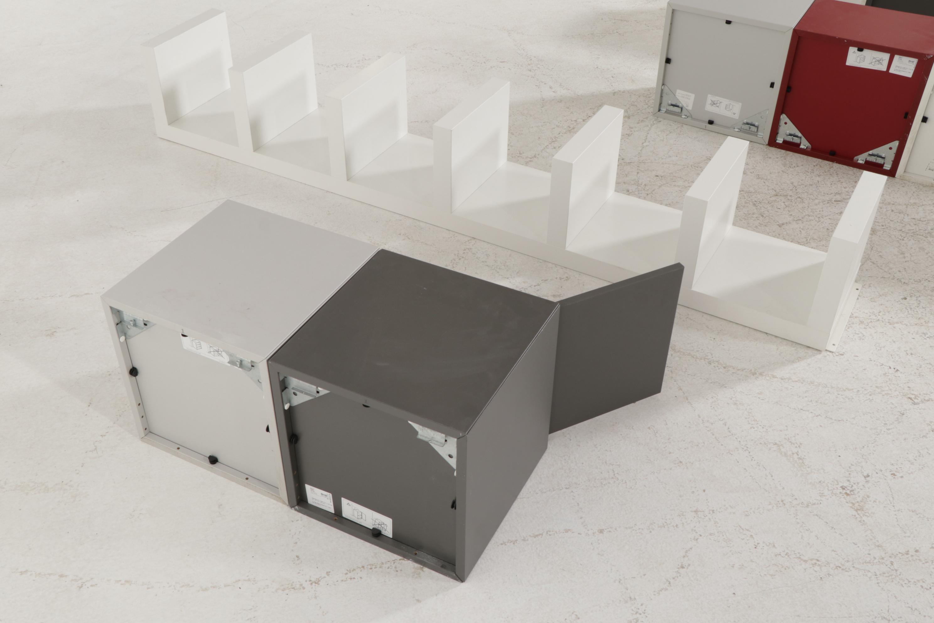 IKEA "Eket" Cube Storage System with White Laminate Tower Bookcase