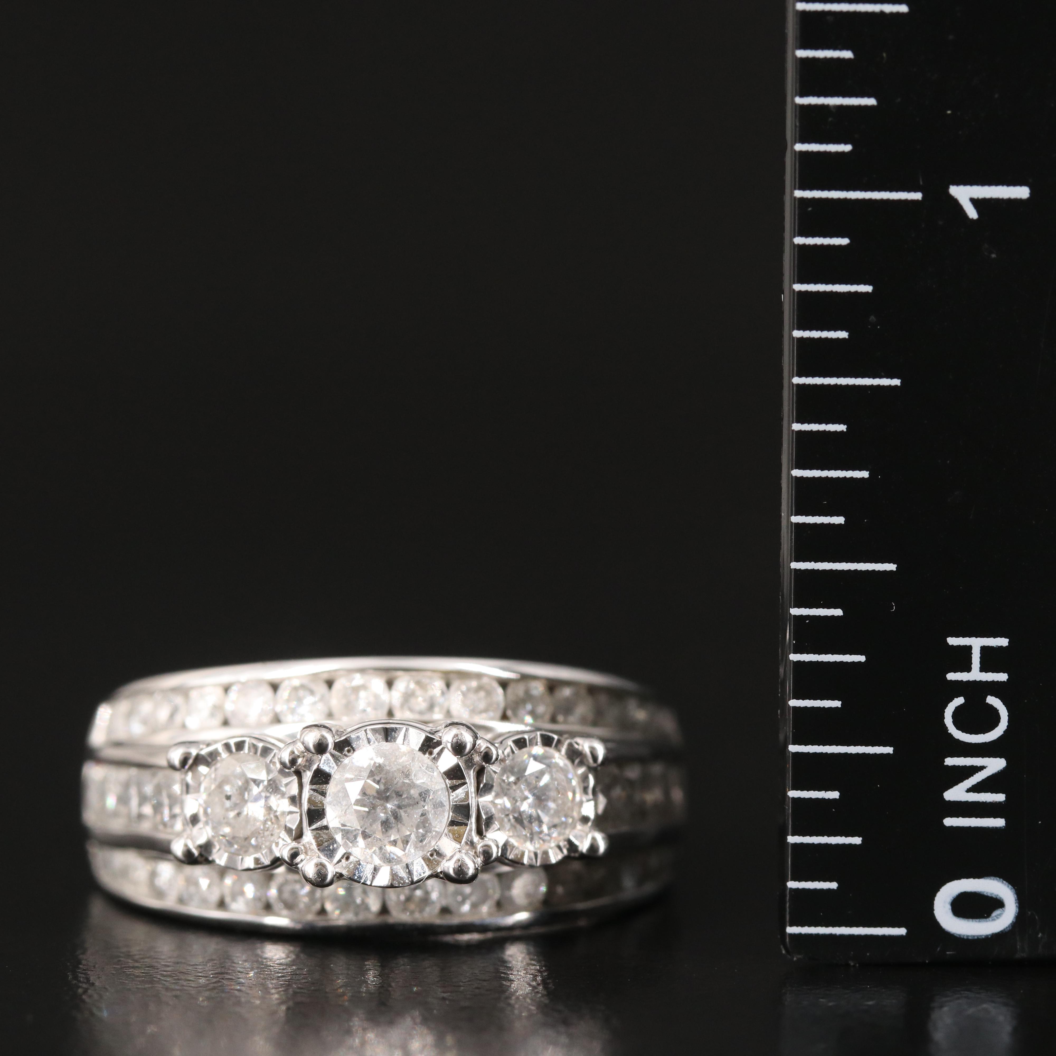 10K Diamond Multi-Row Ring