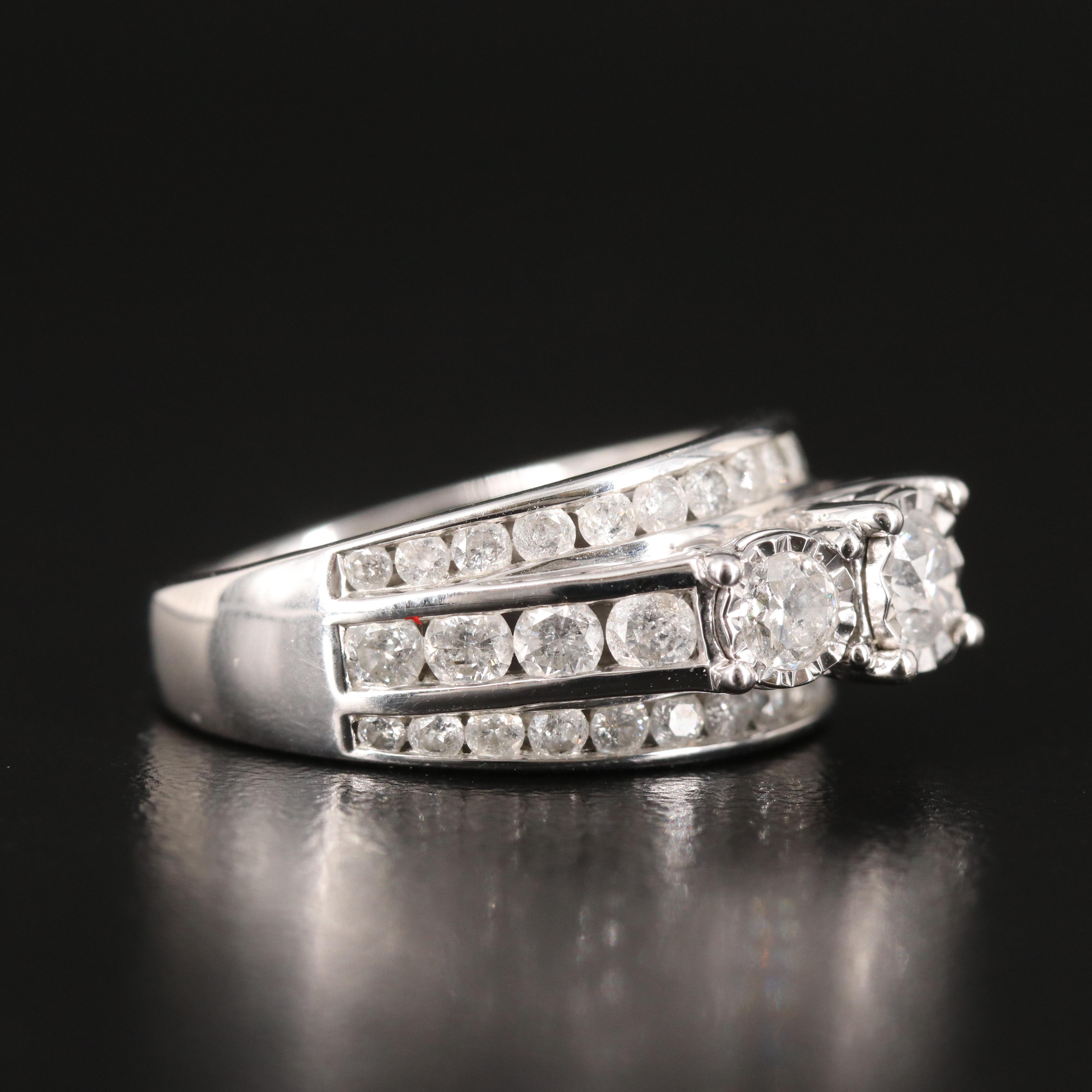 10K Diamond Multi-Row Ring