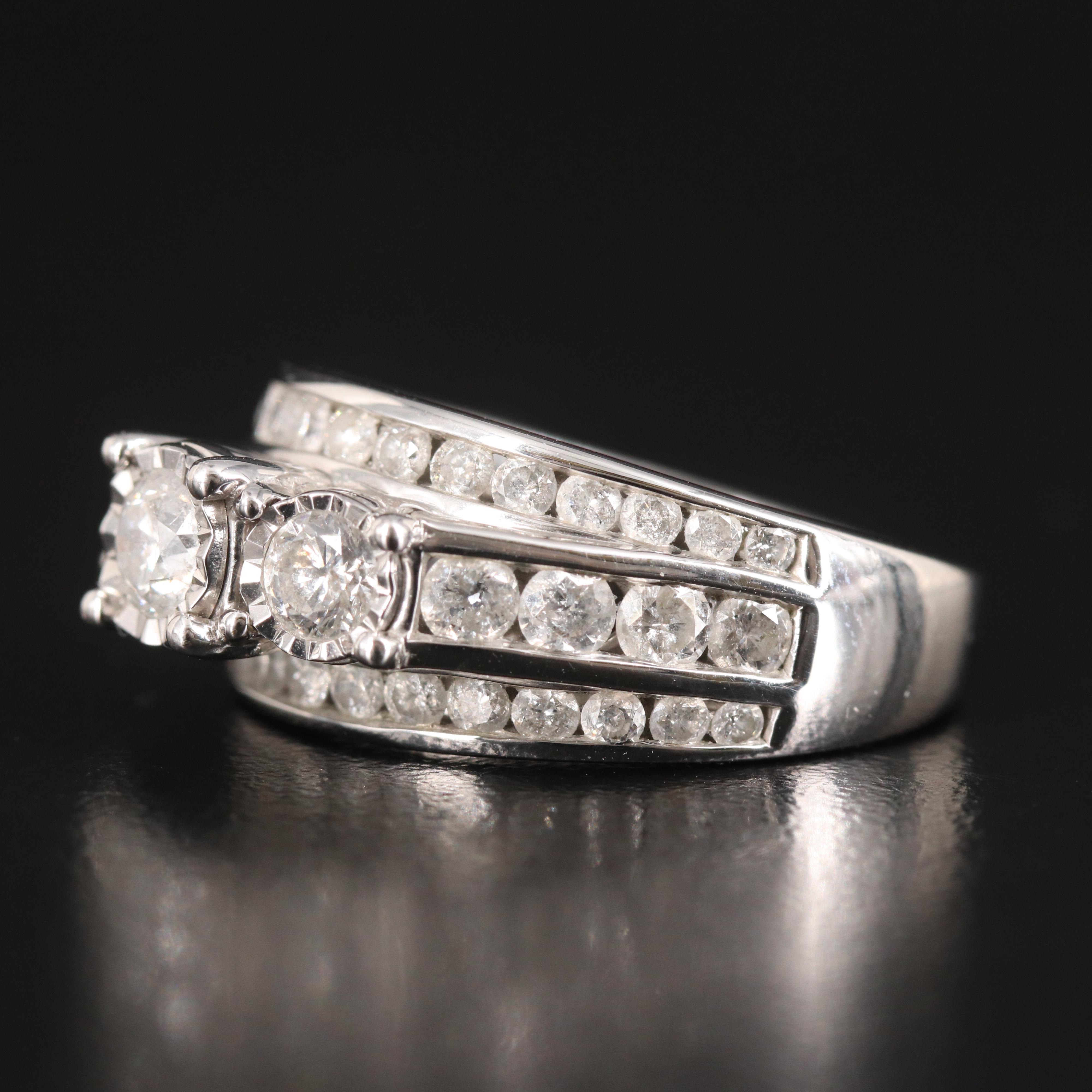 10K Diamond Multi-Row Ring