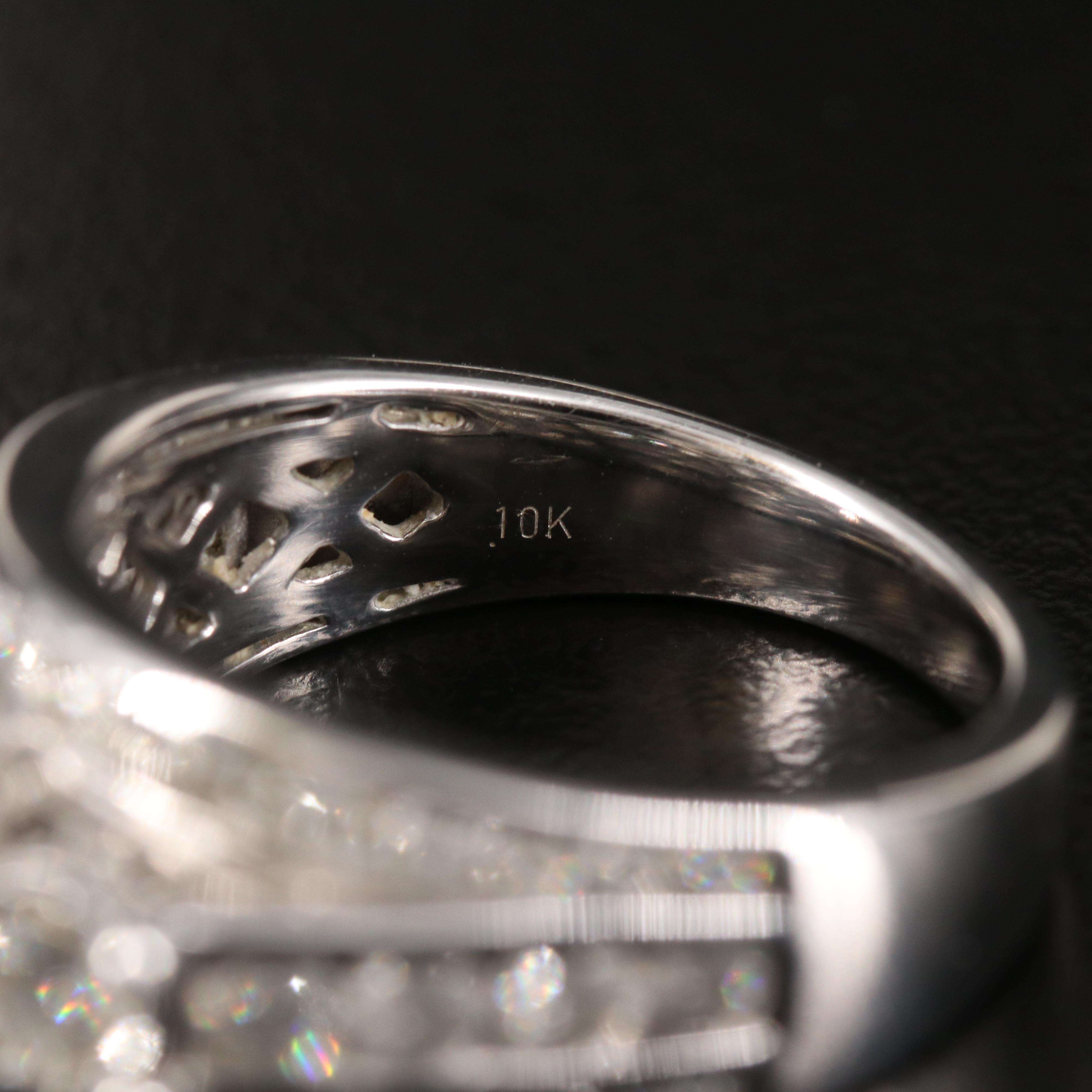 10K Diamond Multi-Row Ring