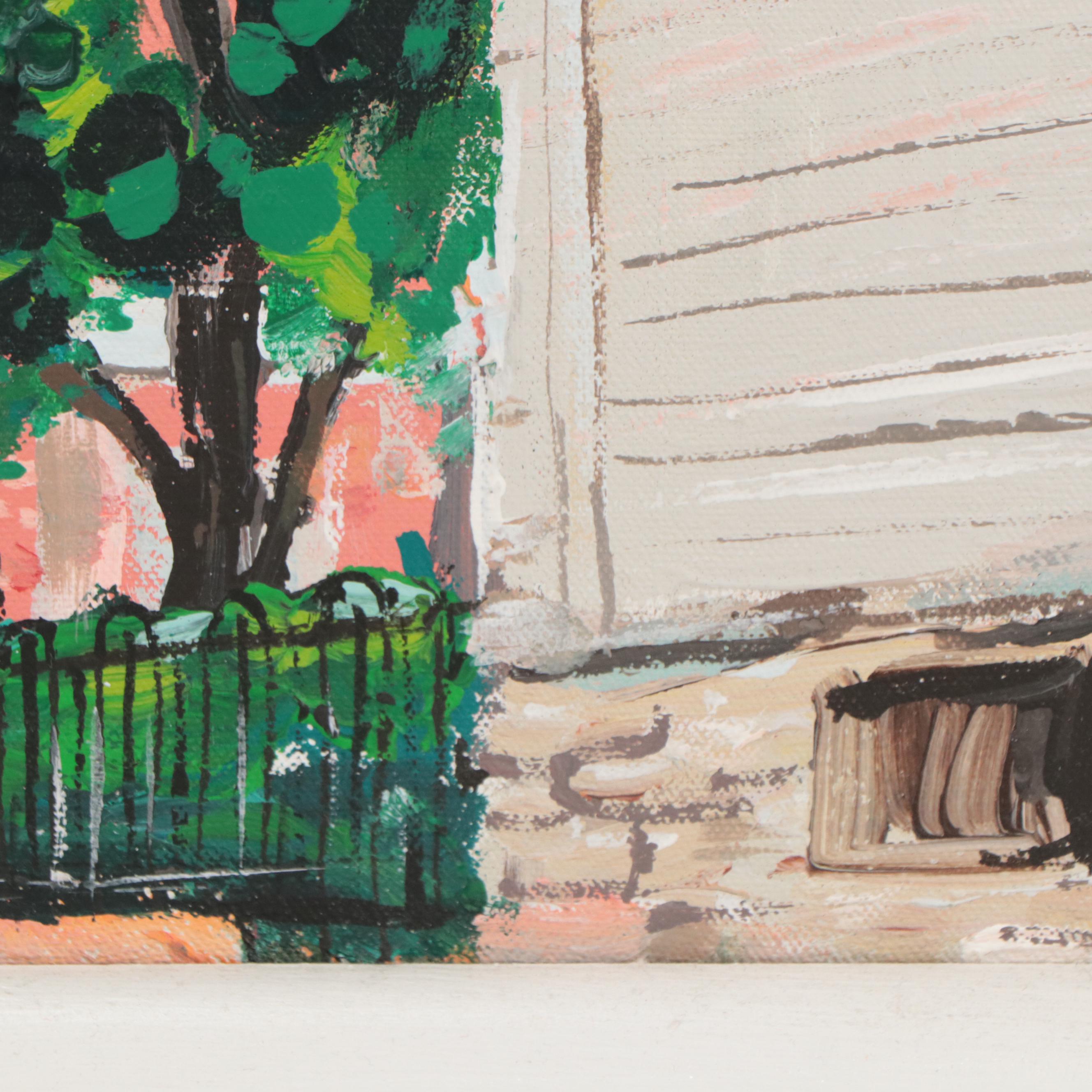 John Wilson Oil Painting of Church Architecture