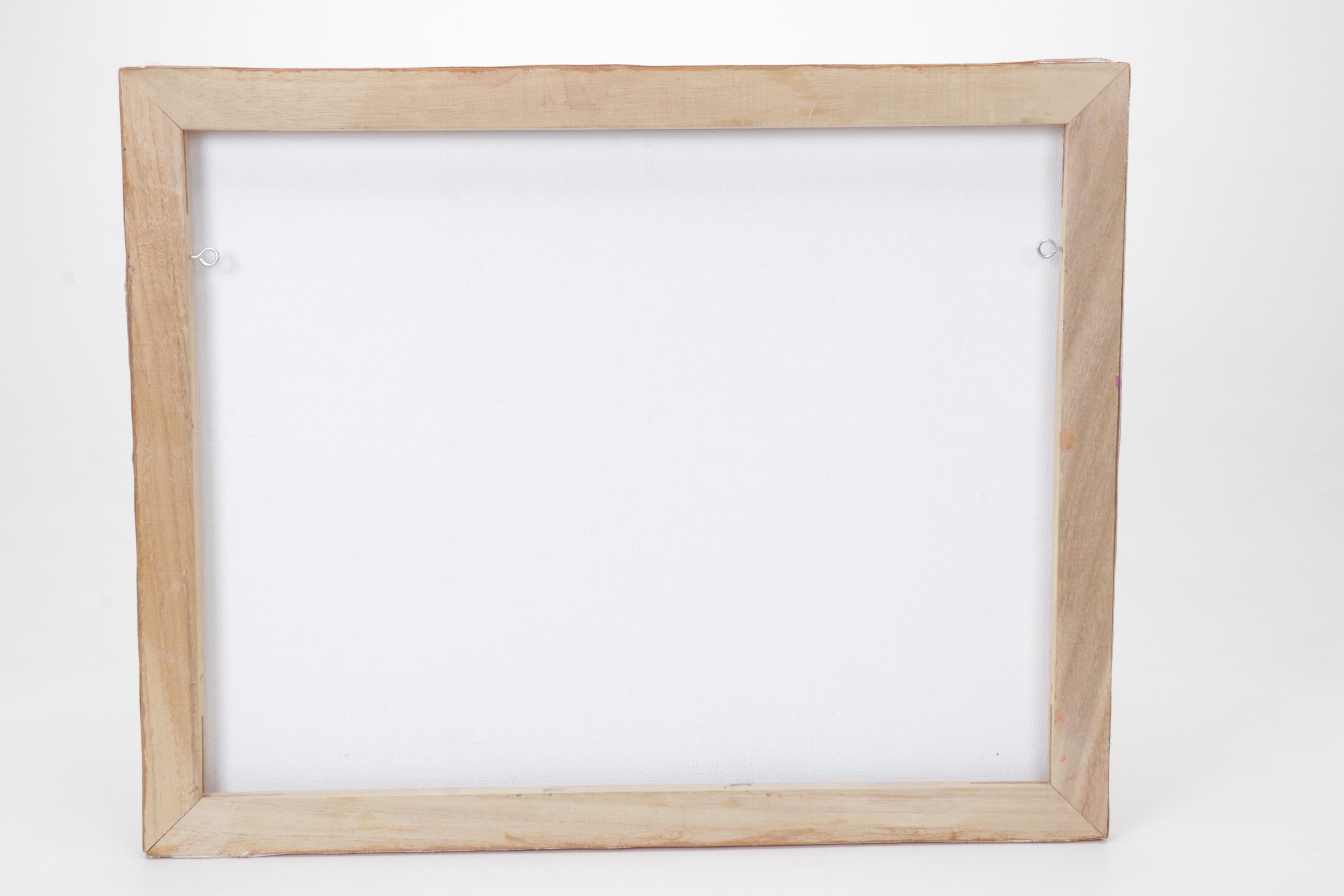 Jeff Fernengel Folk Art Acrylic Painting of Abstract Creatures, 2003