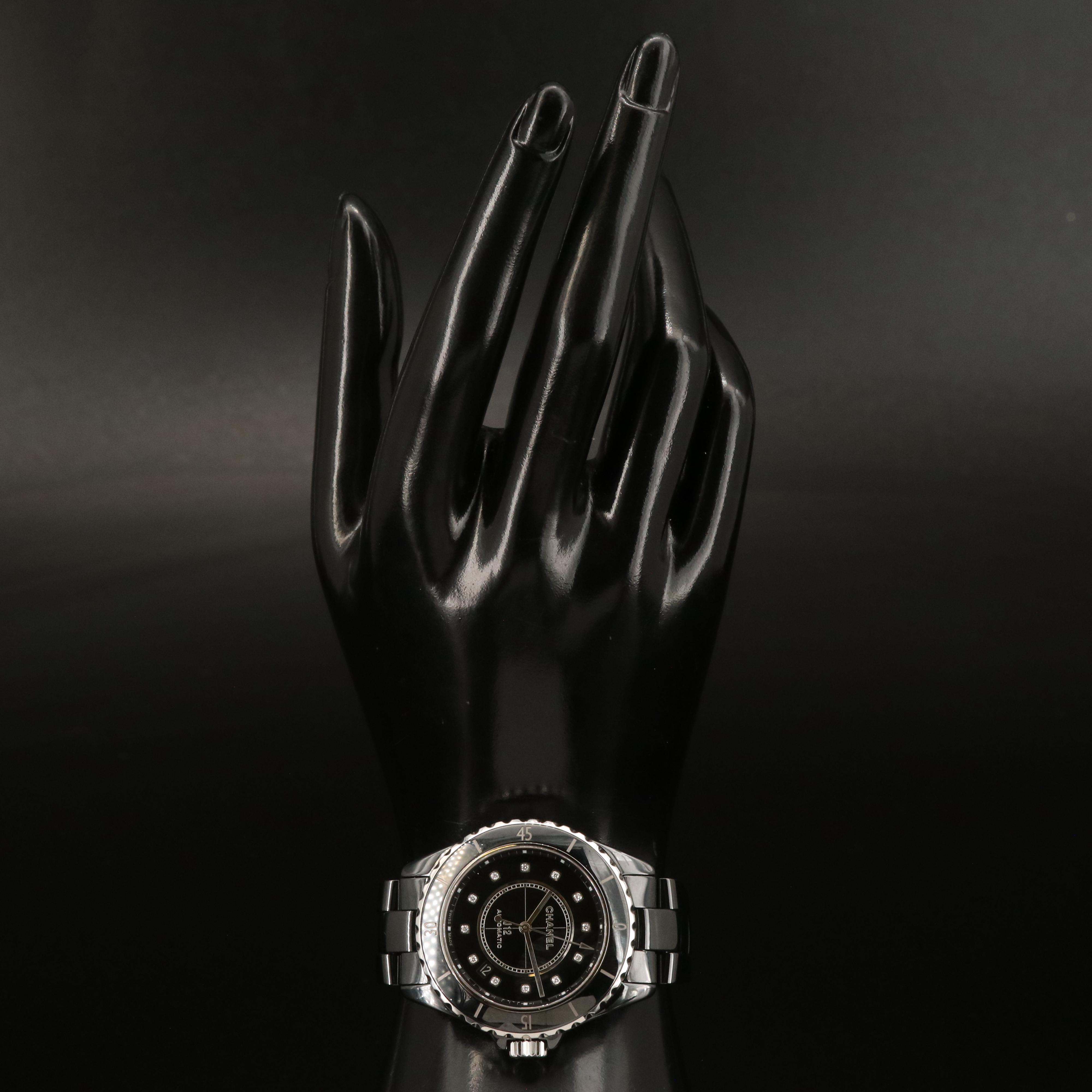 Chanel J12 Black Ceramic Diamonds Calibre 12.1 Automatic Watch