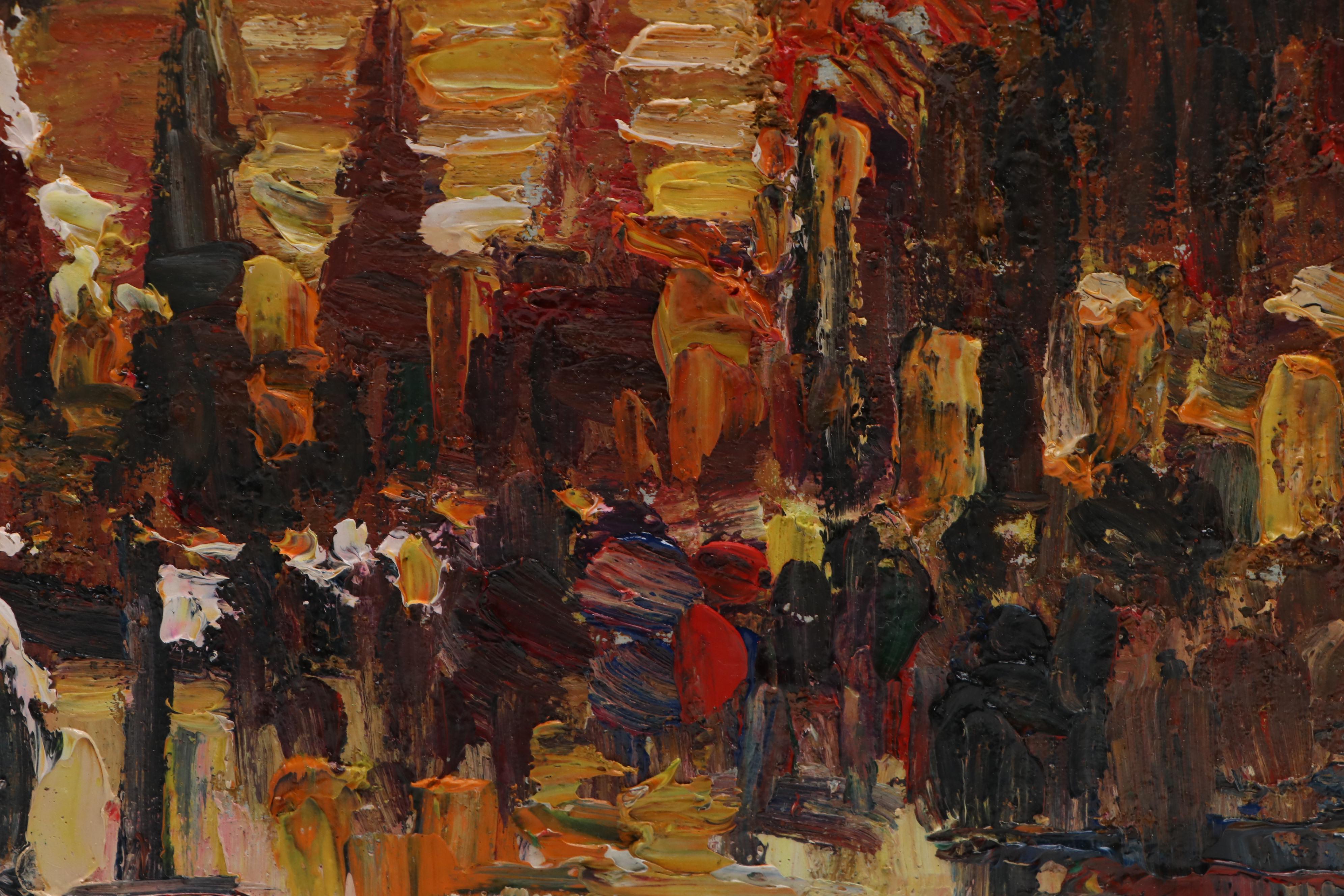 Impressionist Style Cityscape Oil Painting