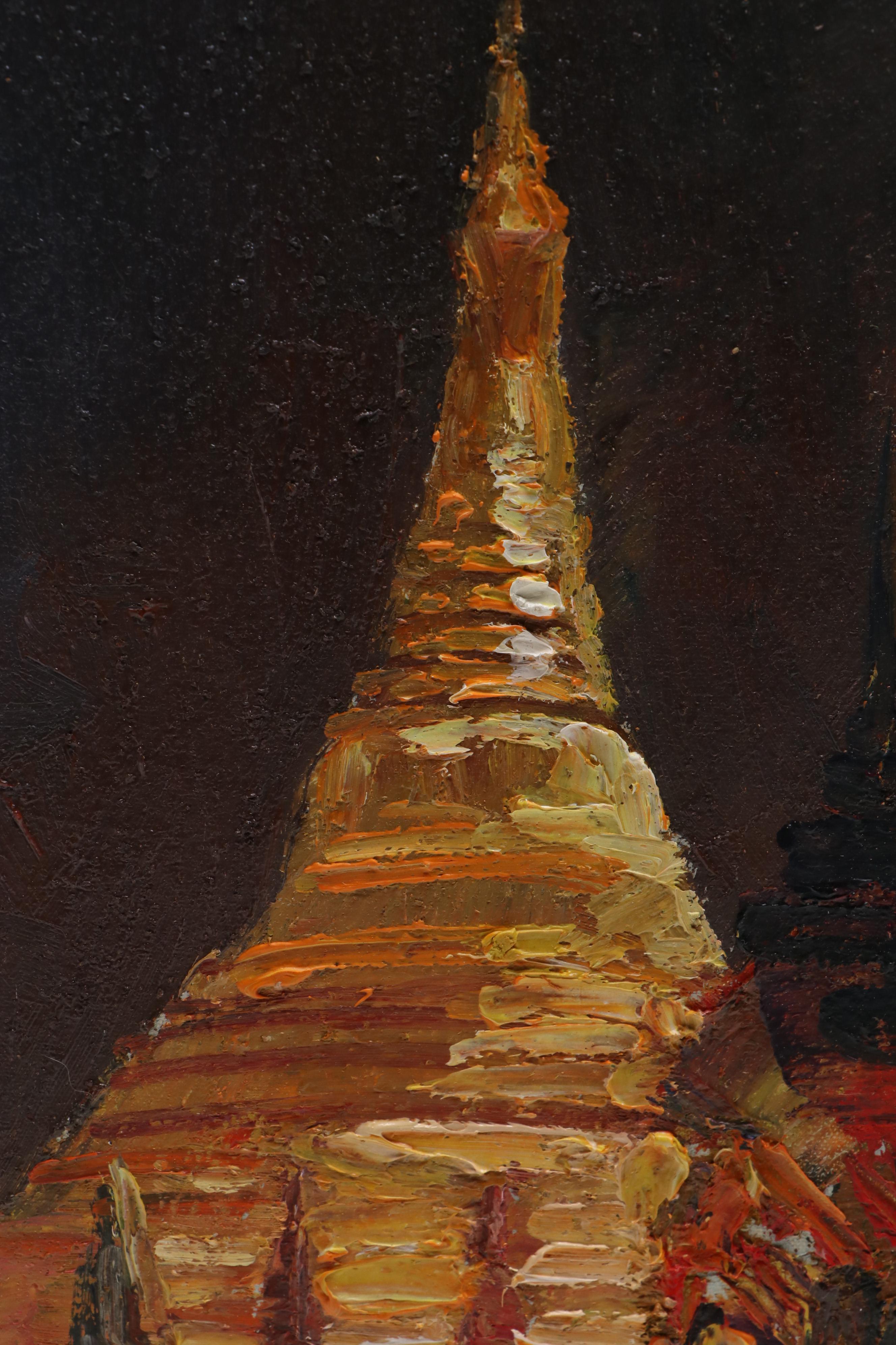 Impressionist Style Cityscape Oil Painting