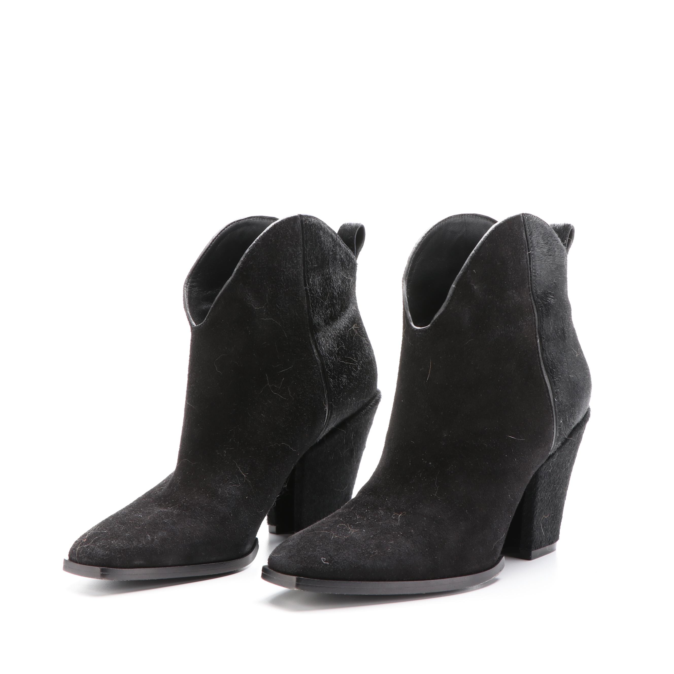 Sigerson Morrison Boots and Vince Booties in Suede, Calfhair, and Leather