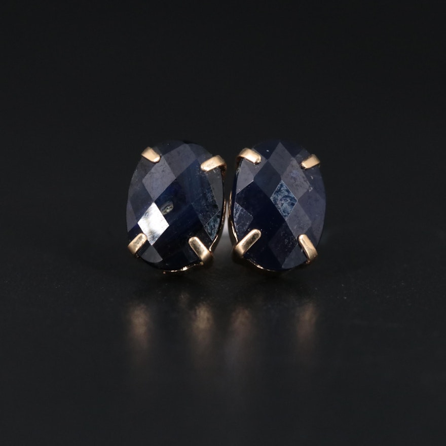 18K Sapphire Stud Earrings