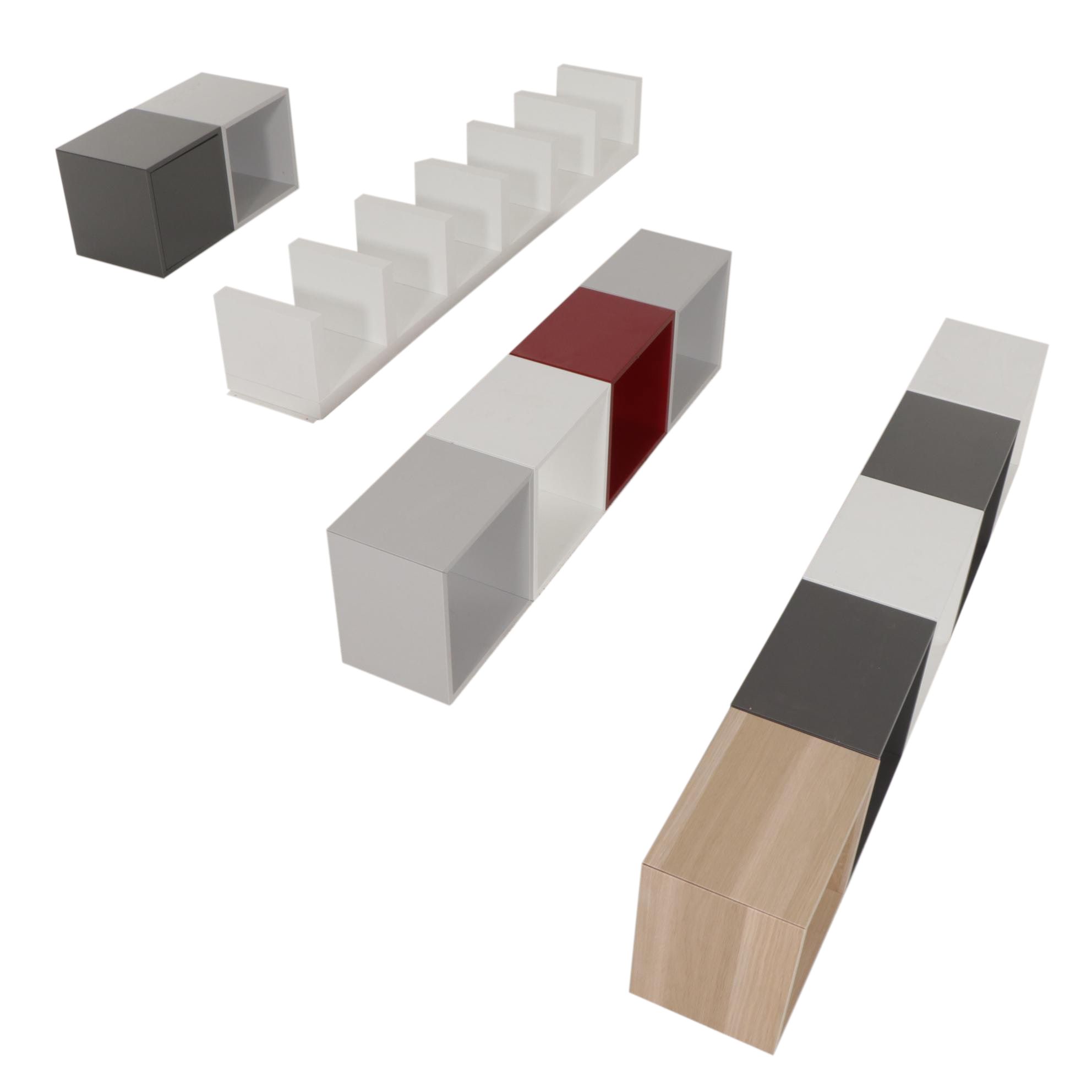 IKEA "Eket" Cube Storage System with White Laminate Tower Bookcase