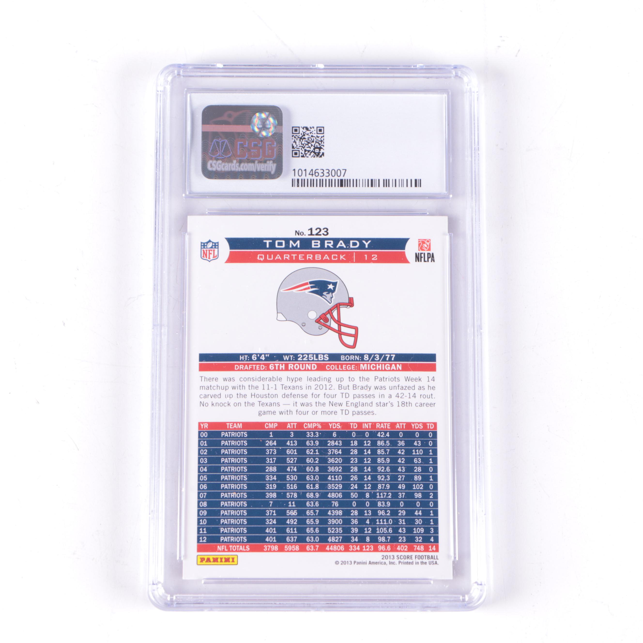 2013 Score Tom Brady Graded Football Card